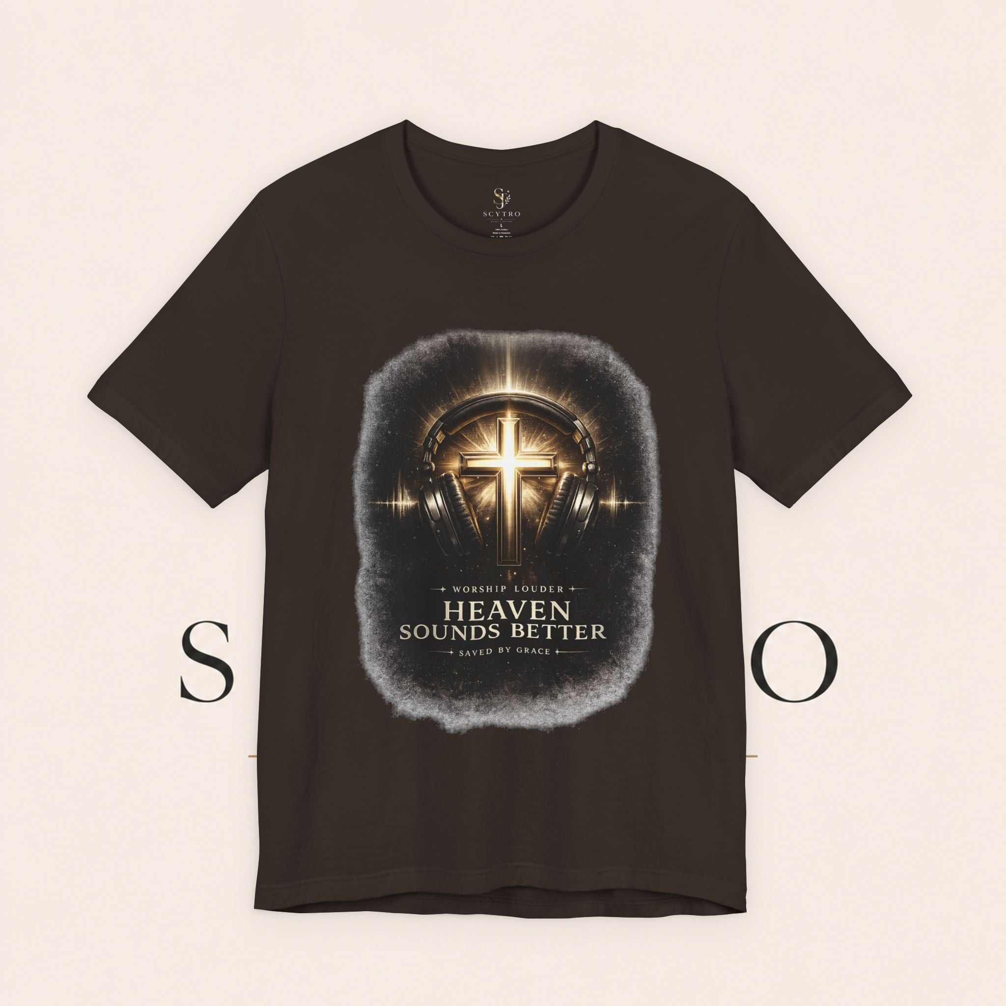 Youth Christian T‑Shirt - "Heaven Sounds Better" Cross Headphones Graphic Tee