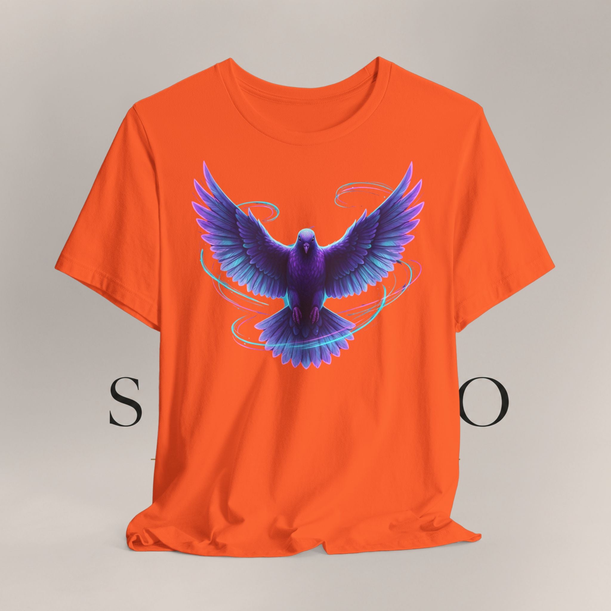 Mystic Raven Tee — Purple Glowing Dove Graphic T-Shirt