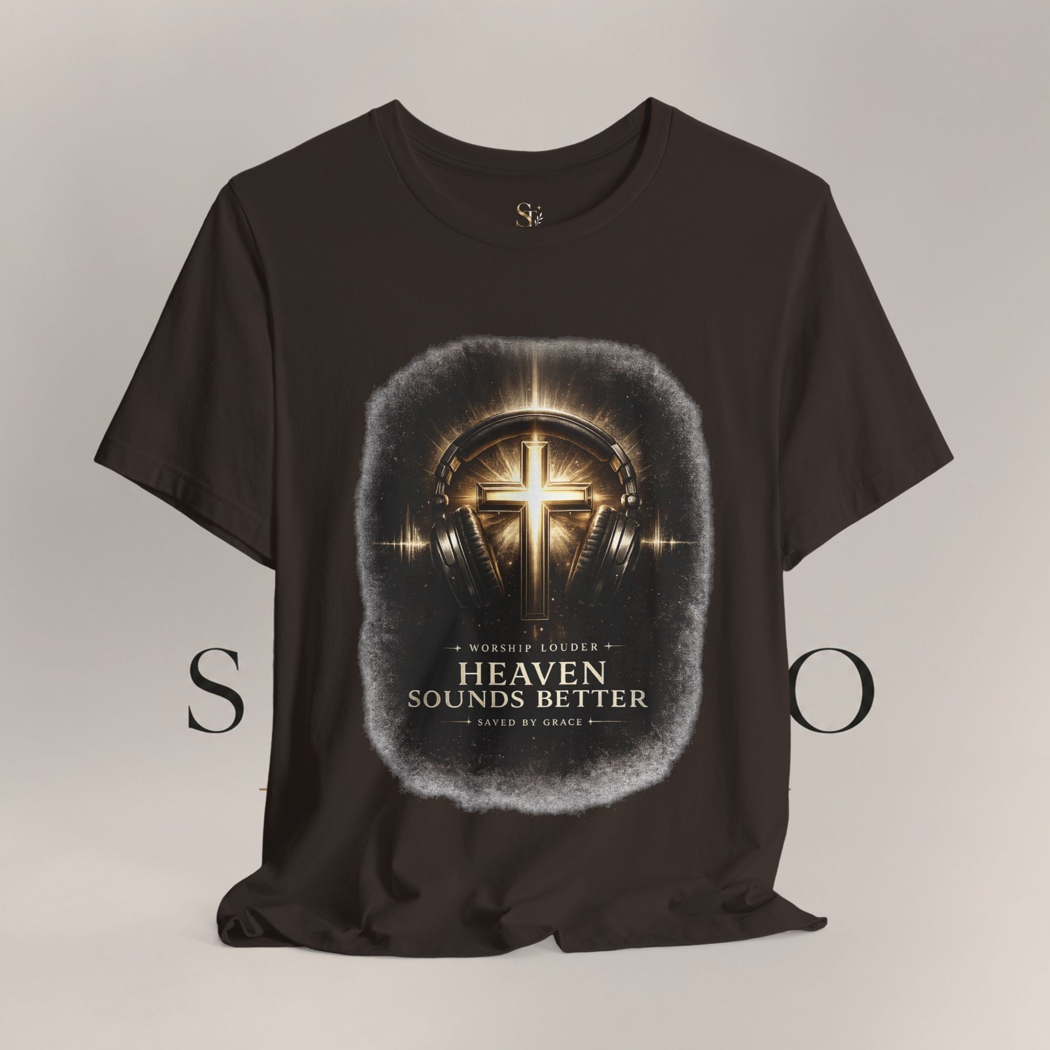 Youth Christian T‑Shirt - "Heaven Sounds Better" Cross Headphones Graphic Tee
