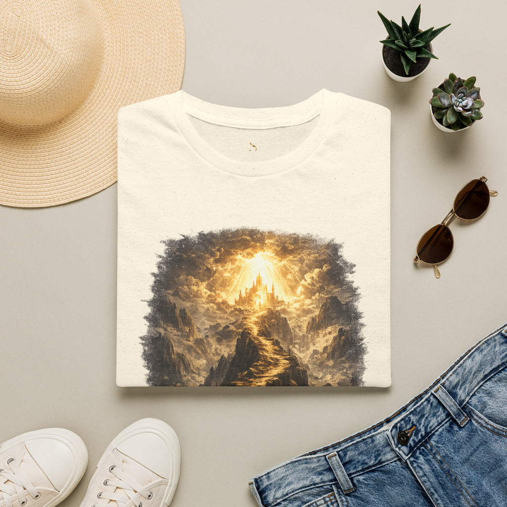 T-Shirt — 'Stay the Course' Ascending Light Mountain Graphic Tee