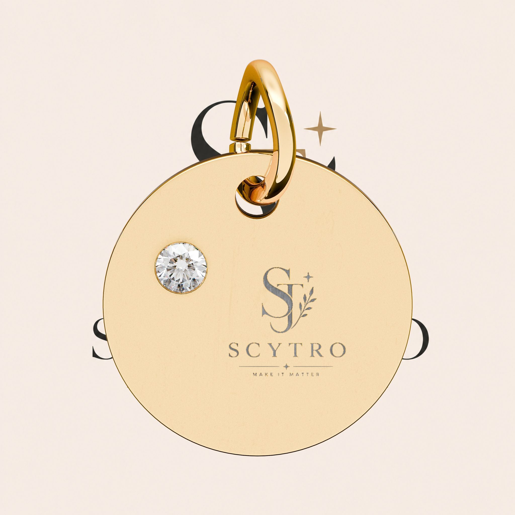 Engravable Birthstone Circle Charm