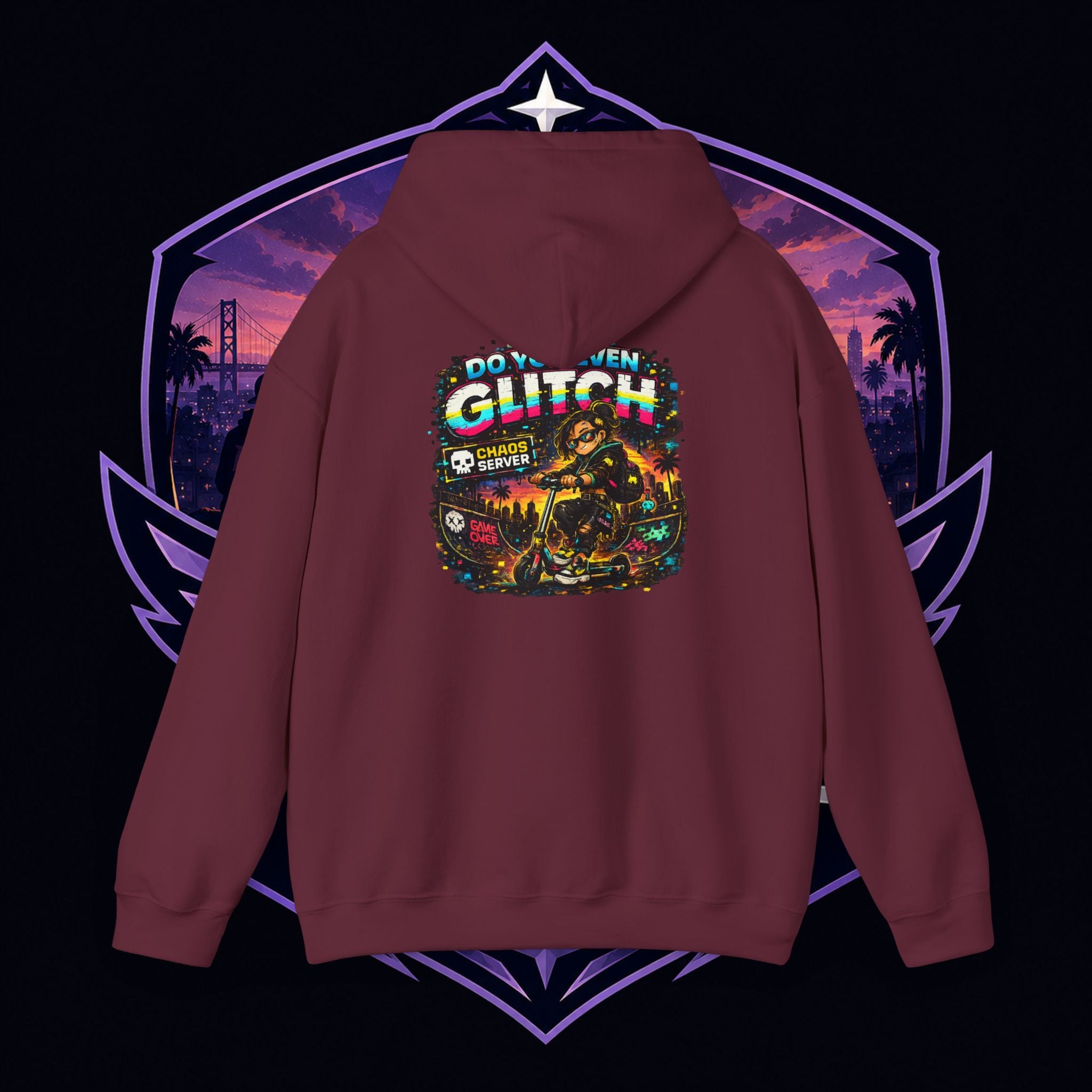 Born Glitch Hoodie — Retro Cyberpunk Vaporwave Graphic Sweatshirt