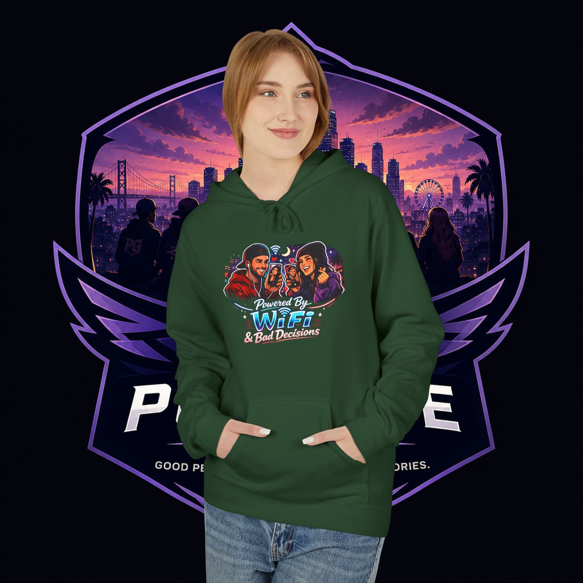LDR inspired Retro '80s Vibes Hoodie — Neon Miami Movie Couple Design