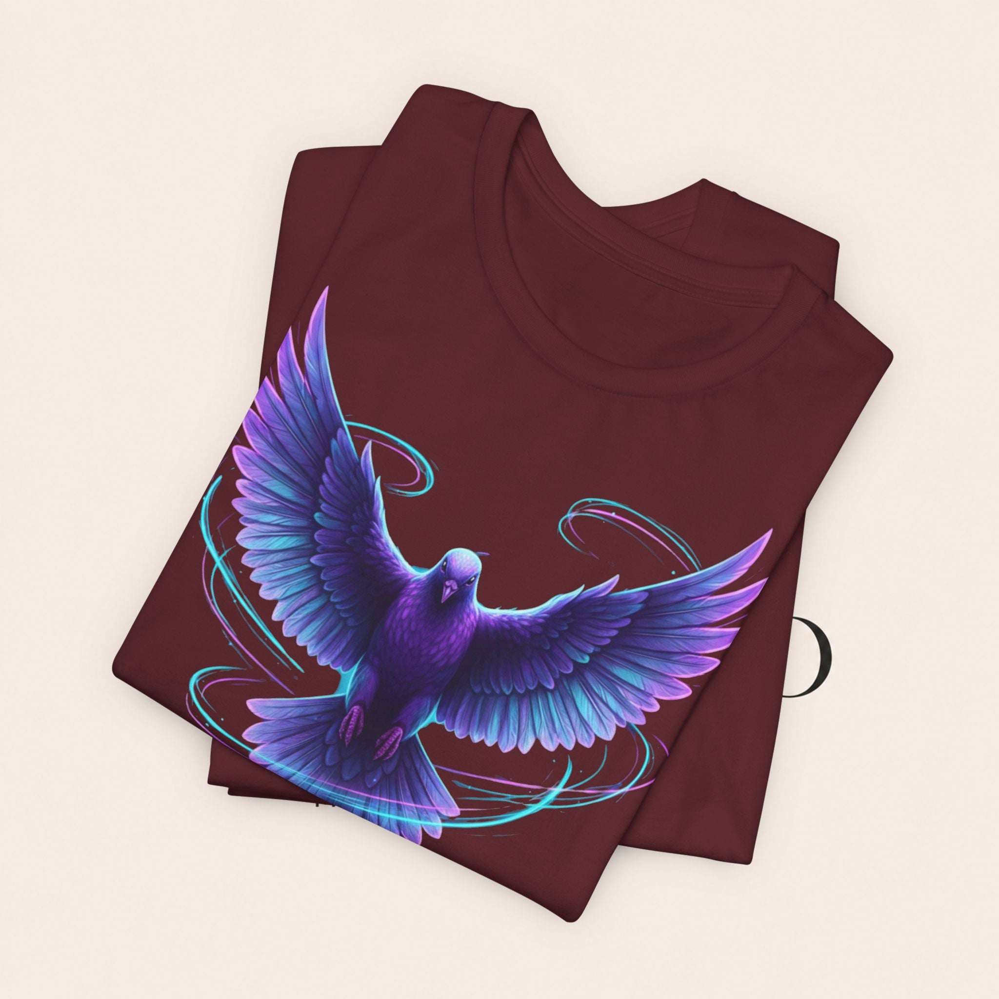 Mystic Raven Tee — Purple Glowing Dove Graphic T-Shirt