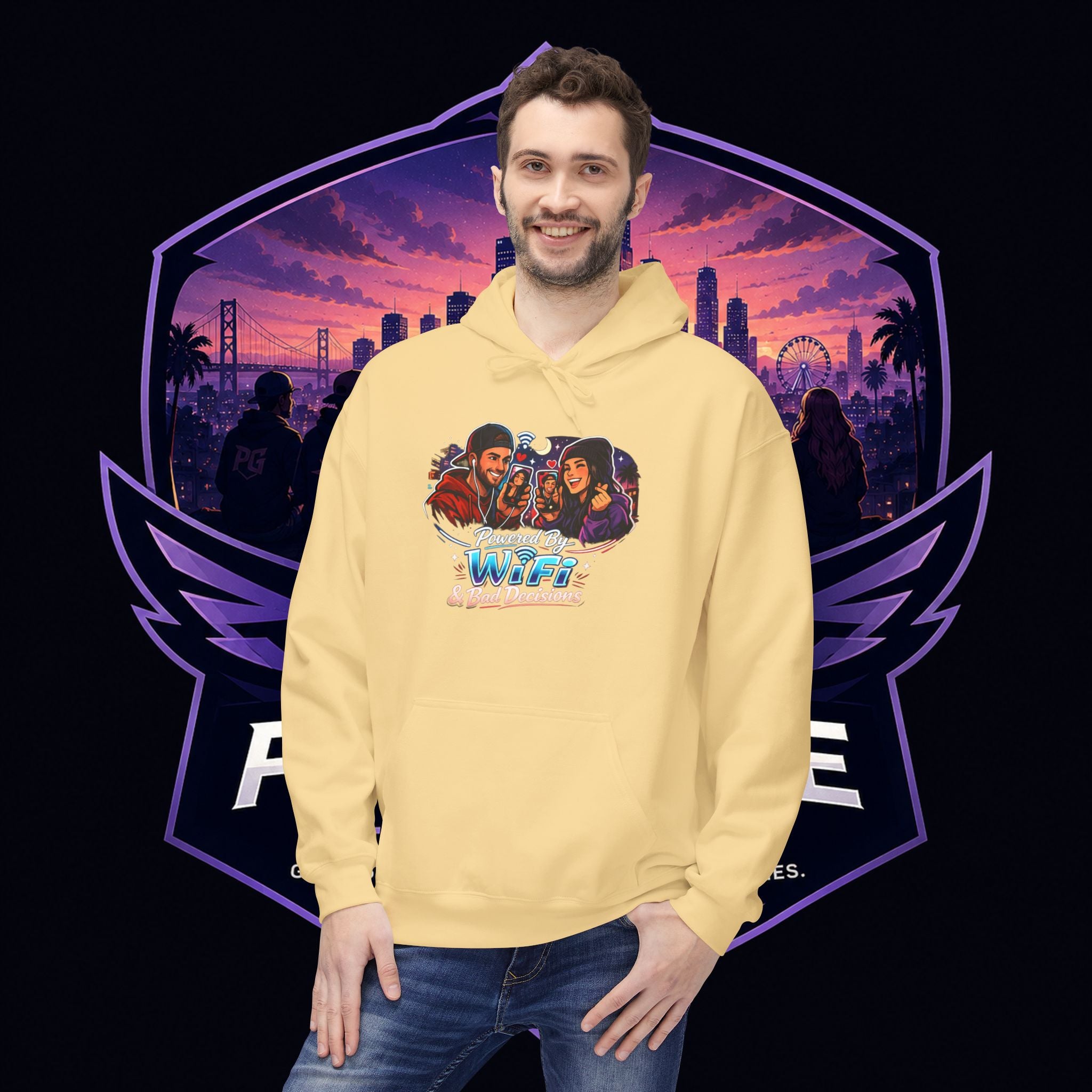 LDR inspired Retro '80s Vibes Hoodie — Neon Miami Movie Couple Design