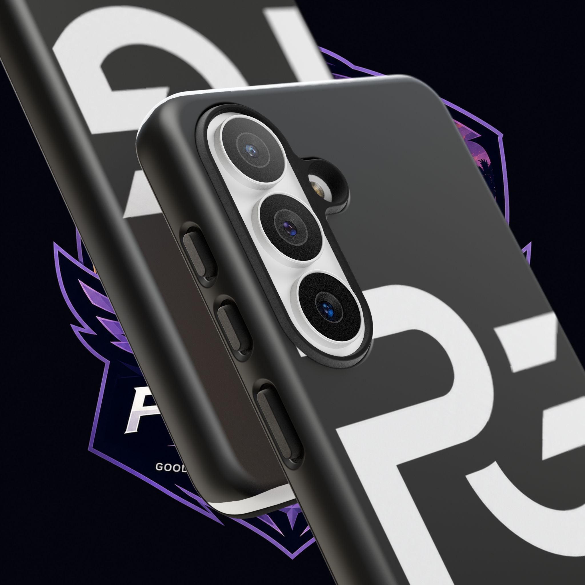 PG CUSTOMIZED RG Merch Tough Phone Case – Black Protective Phone Cover with Bold Logo