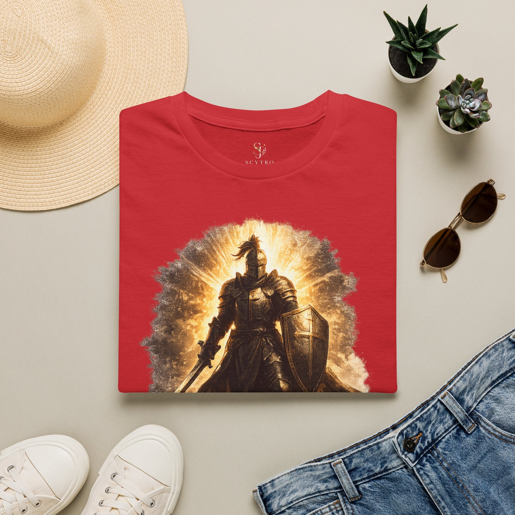 Knight Graphic T-Shirt — 'Fully Equipped' Medieval Armor Gamer Tee