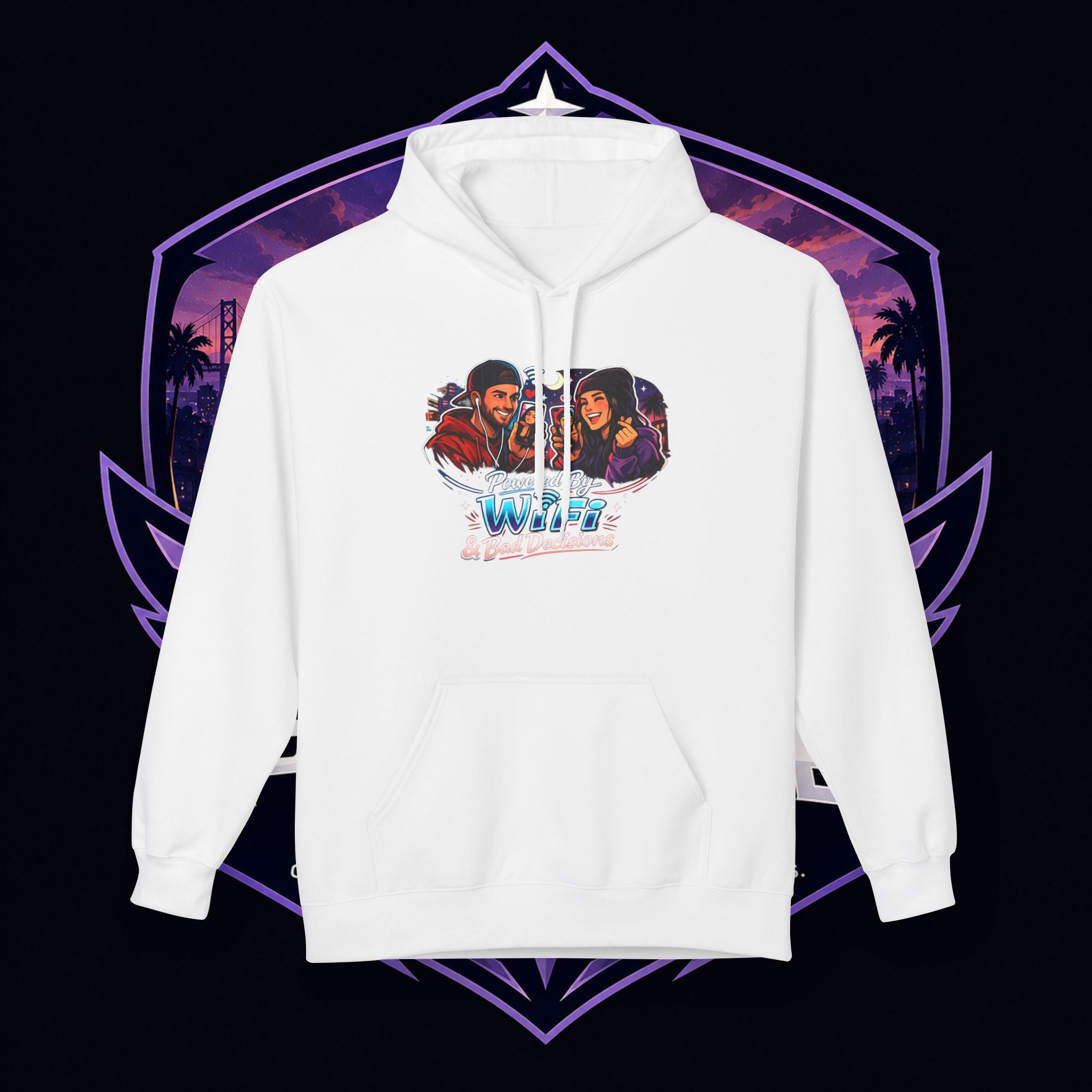 LDR inspired Retro '80s Vibes Hoodie — Neon Miami Movie Couple Design