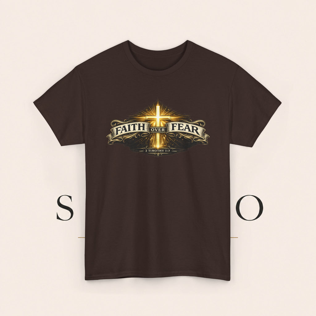 Faith Over Fear T-Shirt — Christian Cross Inspirational Tee
