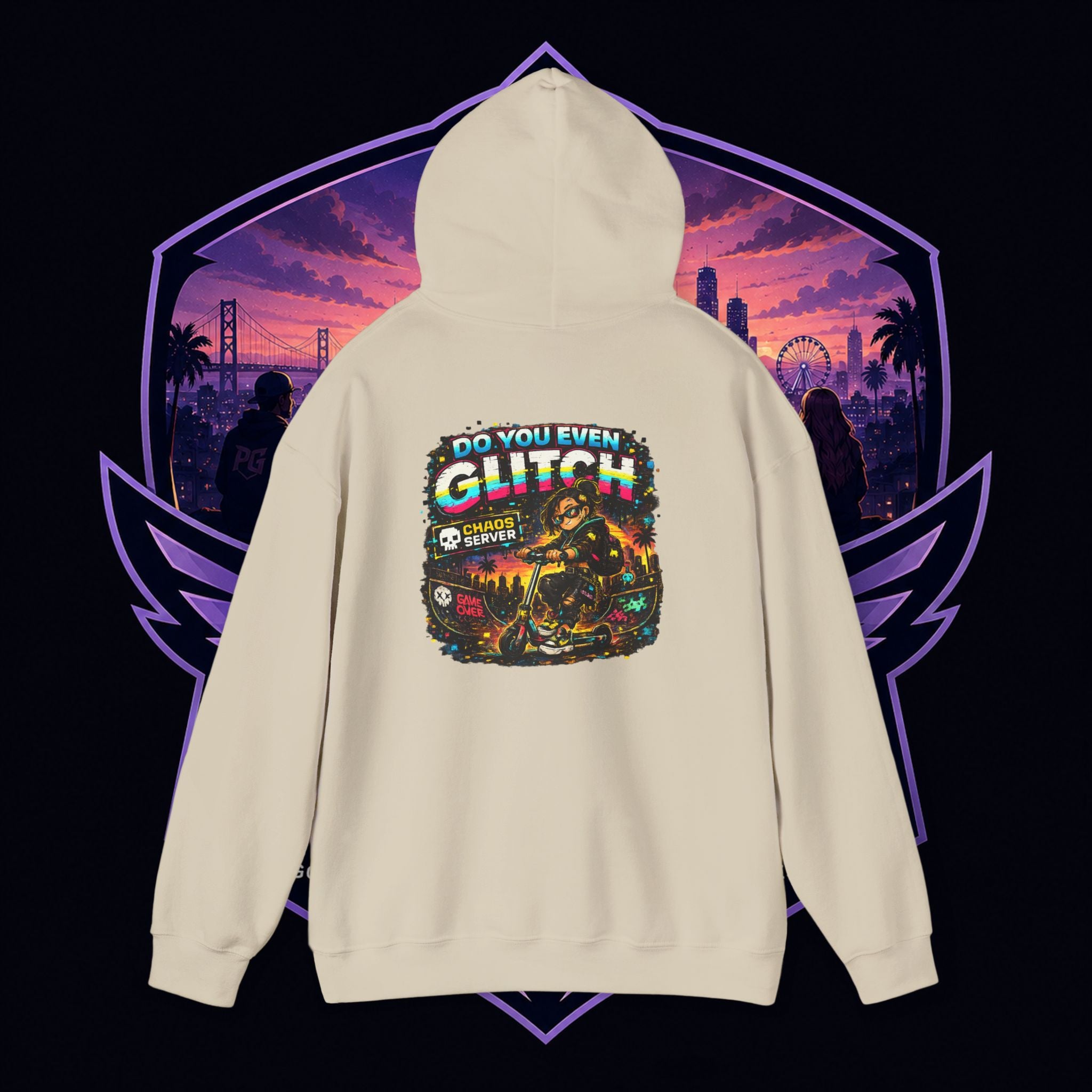 Born Glitch Hoodie — Retro Cyberpunk Vaporwave Graphic Sweatshirt