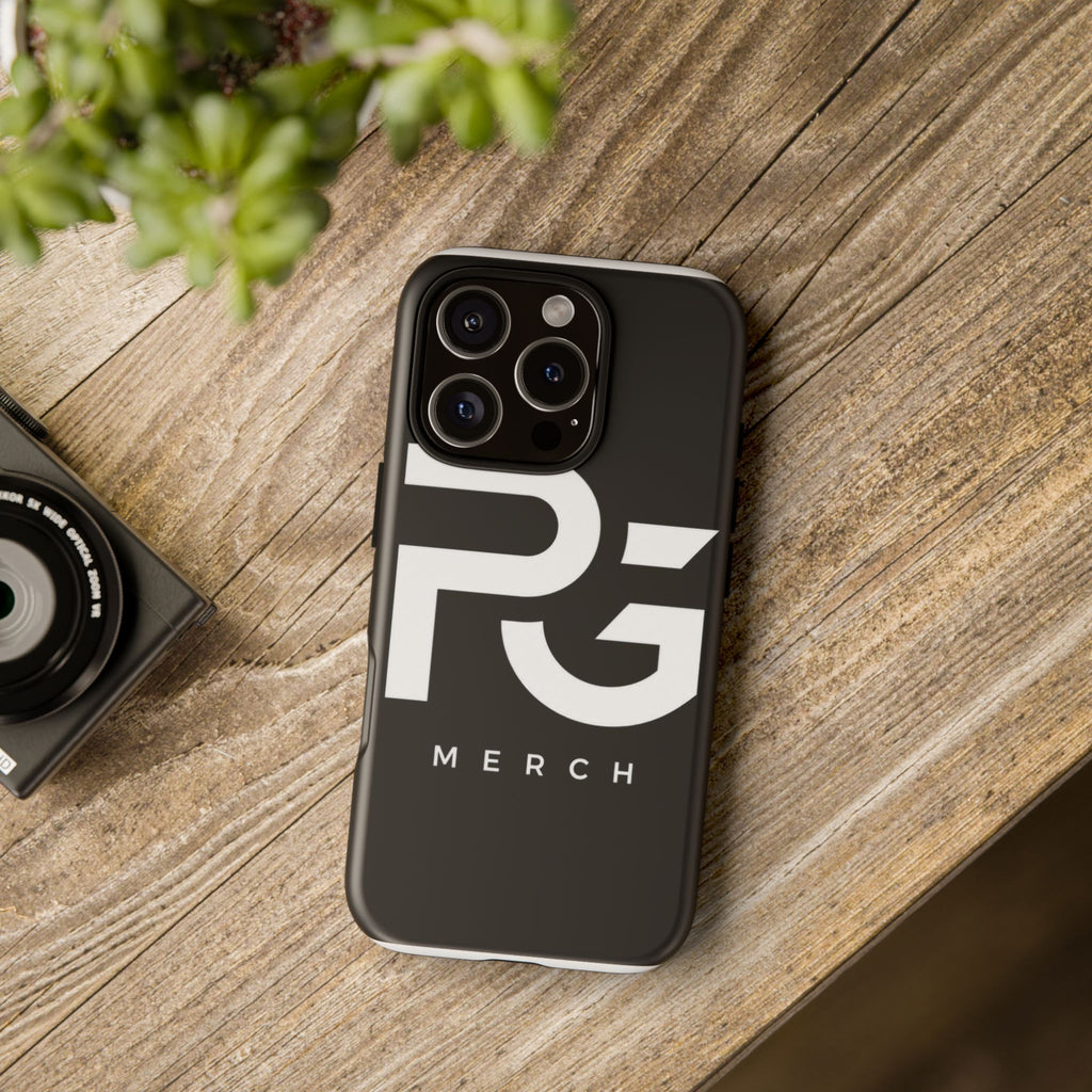 PG CUSTOMIZED RG Merch Tough Phone Case – Black Protective Phone Cover with Bold Logo