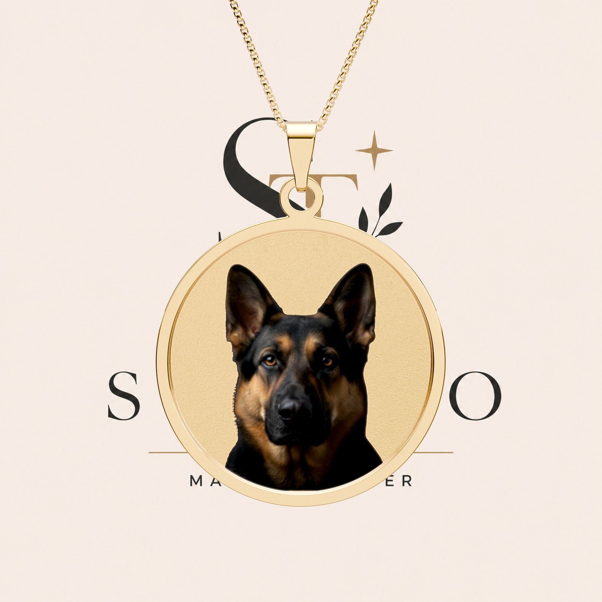 Personalized Pet Photo Round Pendant — Custom Dog Memorial Necklace