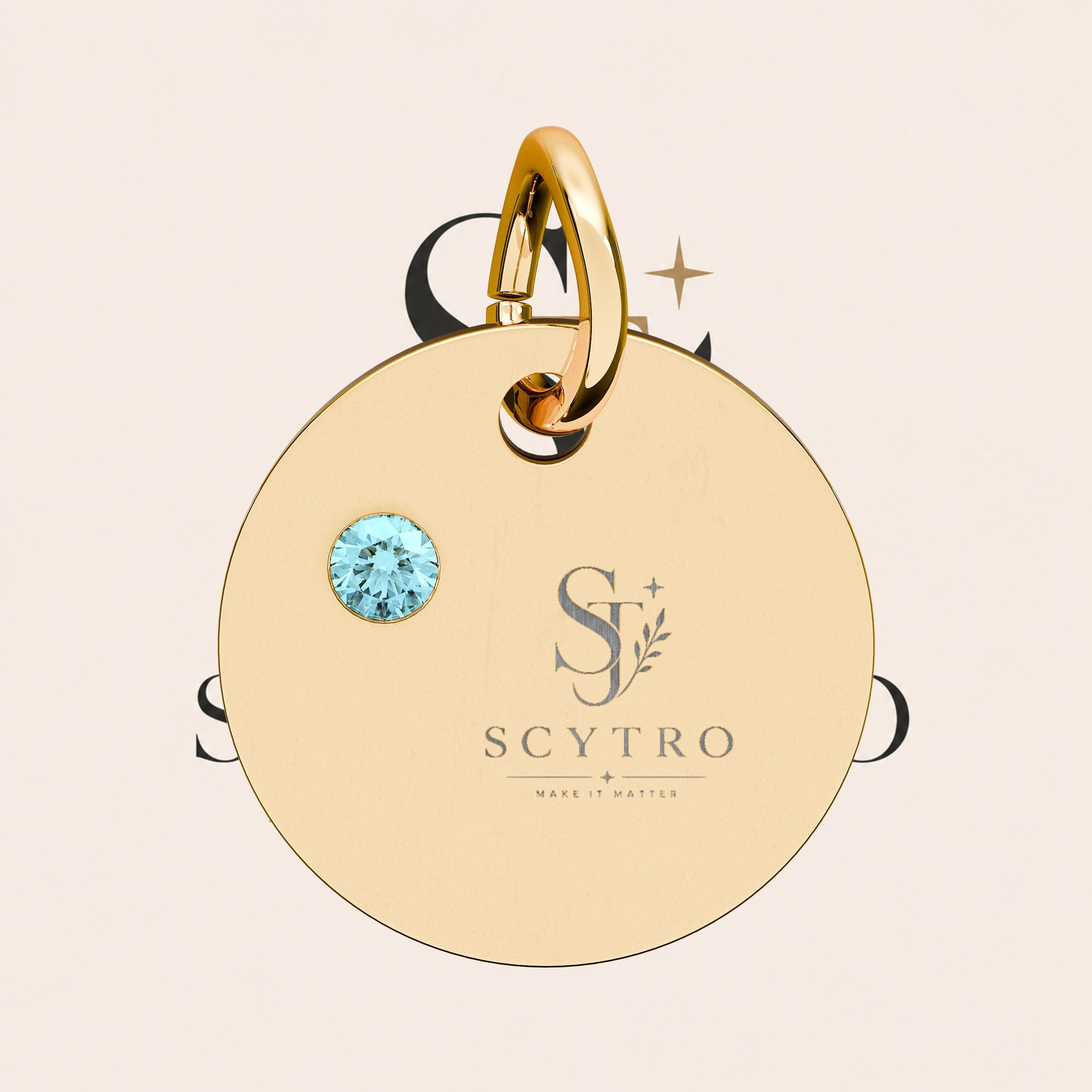 Engravable Birthstone Circle Charm