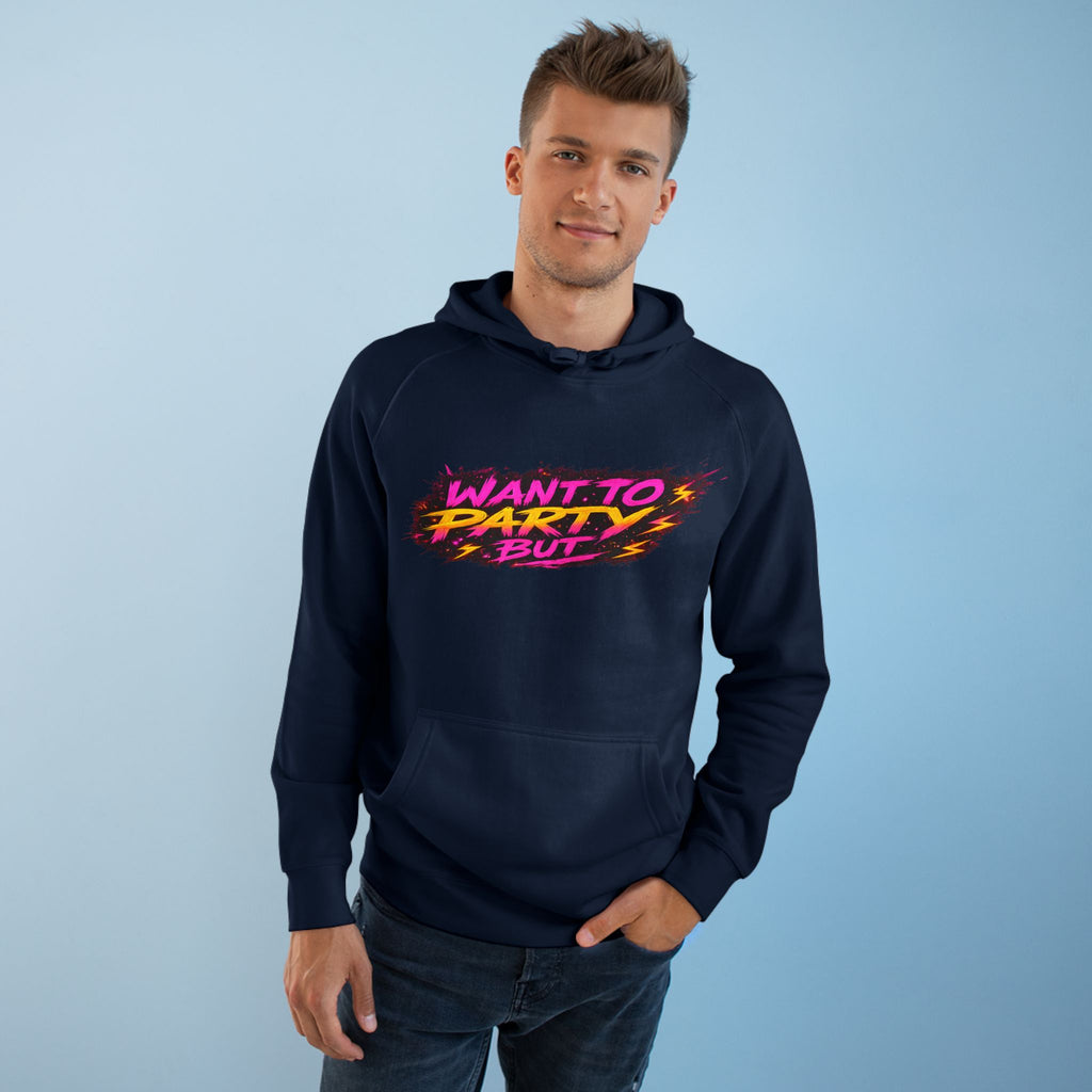 PG KAIT "Want to Party But Hoodie — Retro Neon Gamer Hoodie (No Gems! Chaos Squad)