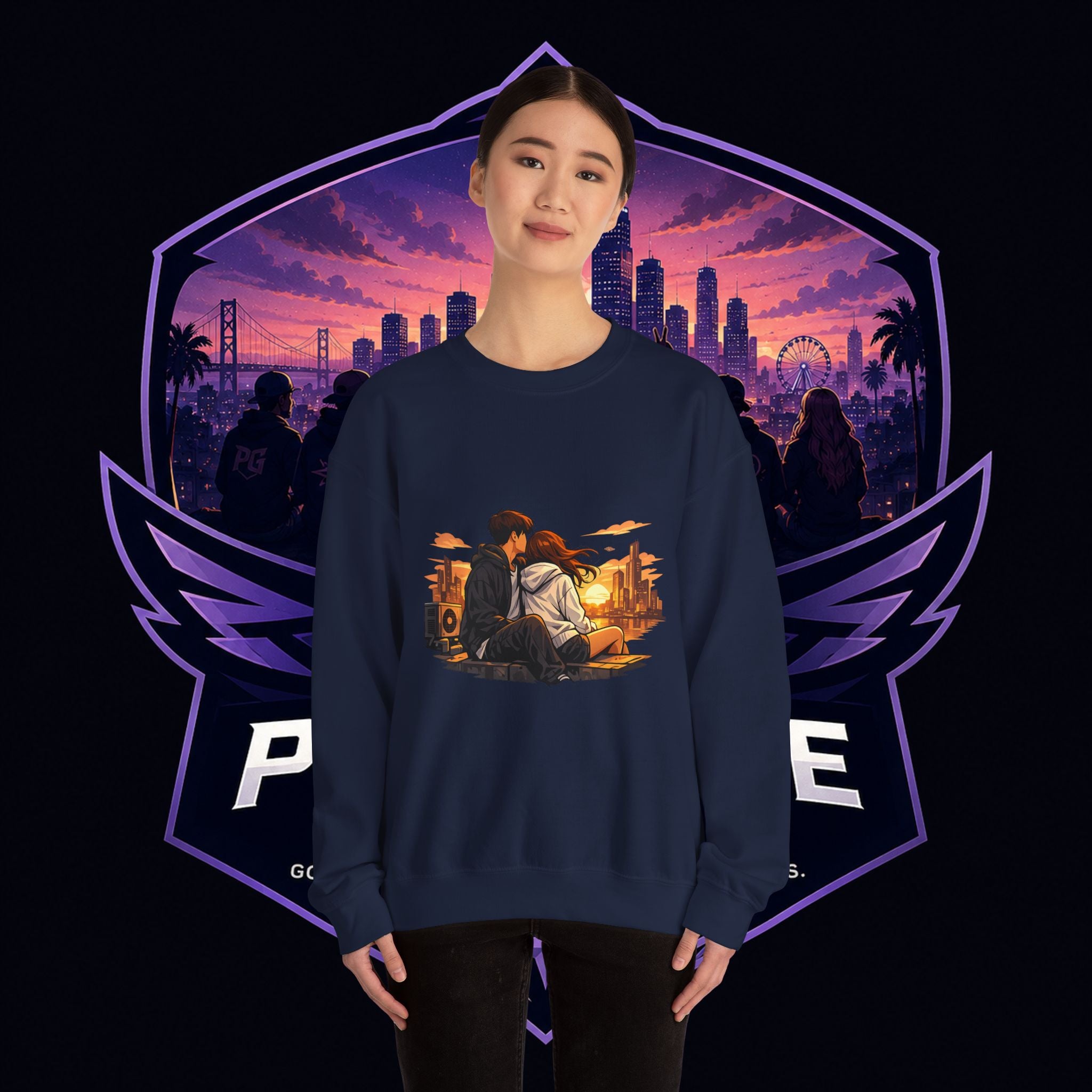Romantic Sunset Couple Crewneck Sweatshirt