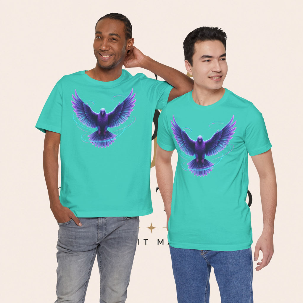 Mystic Raven Tee — Purple Glowing Dove Graphic T-Shirt