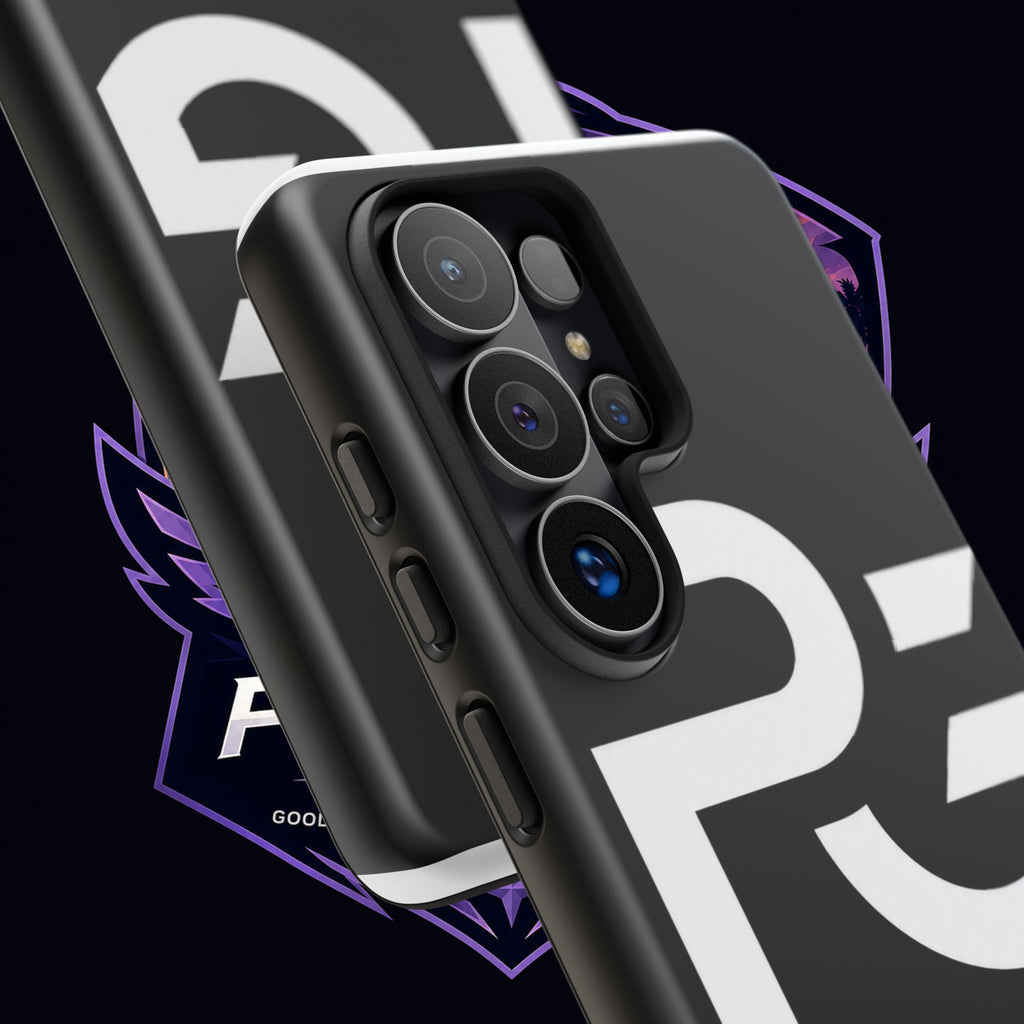 PG CUSTOMIZED RG Merch Tough Phone Case – Black Protective Phone Cover with Bold Logo
