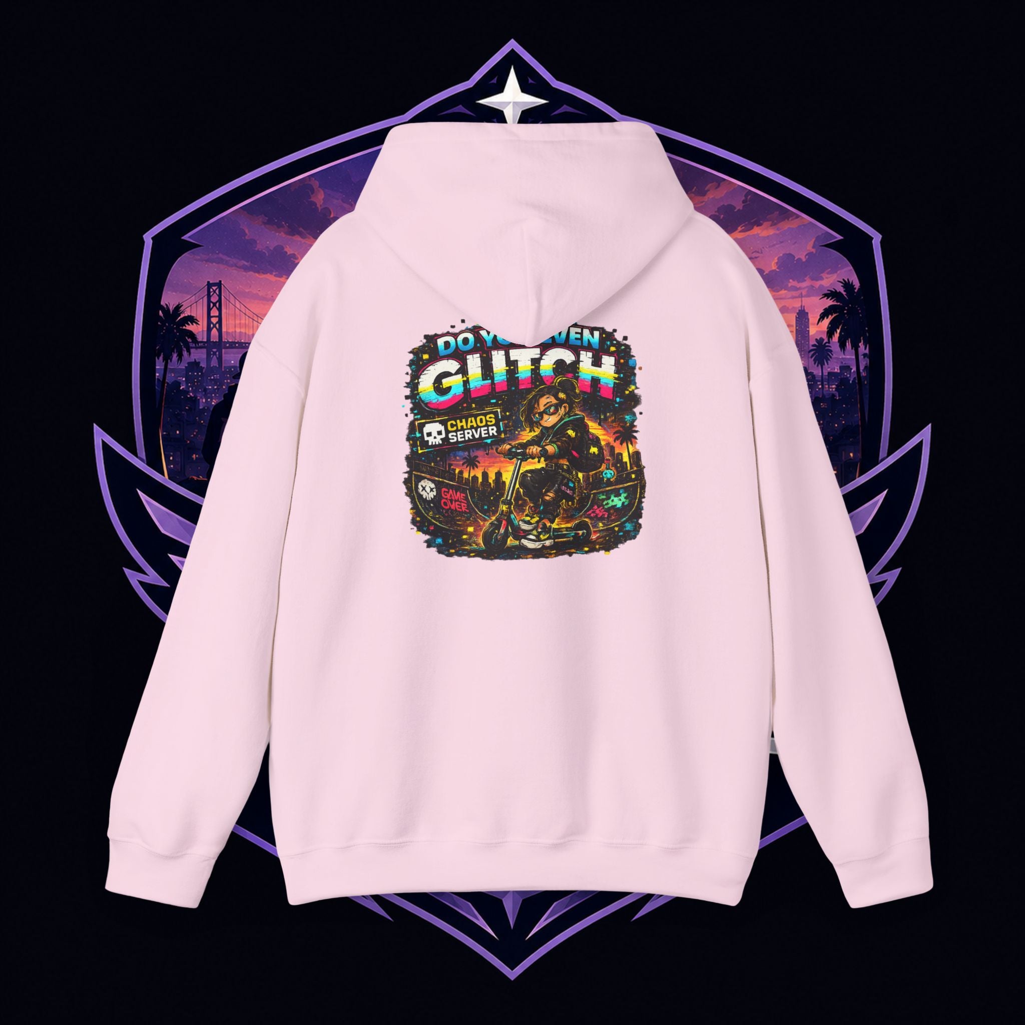 Born Glitch Hoodie — Retro Cyberpunk Vaporwave Graphic Sweatshirt