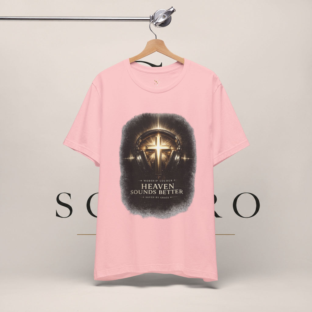 Youth Christian T‑Shirt - "Heaven Sounds Better" Cross Headphones Graphic Tee