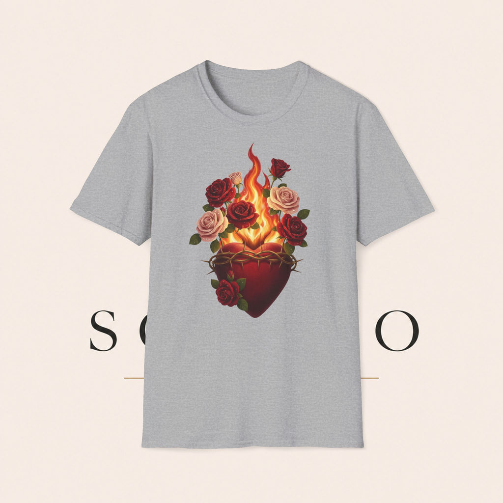 Flaming Heart & Roses T-Shirt