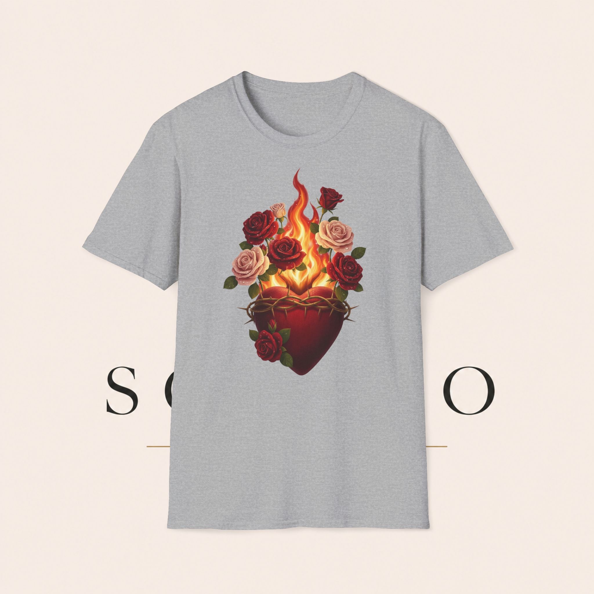 Flaming Heart & Roses T-Shirt