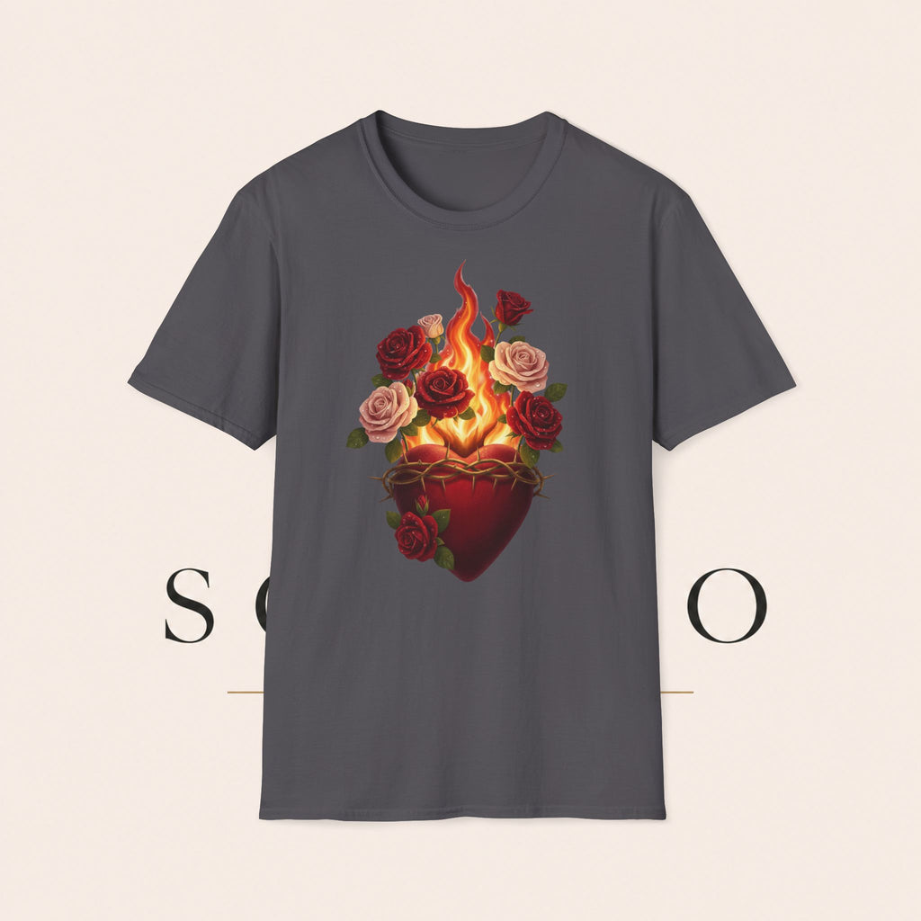Flaming Heart & Roses T-Shirt
