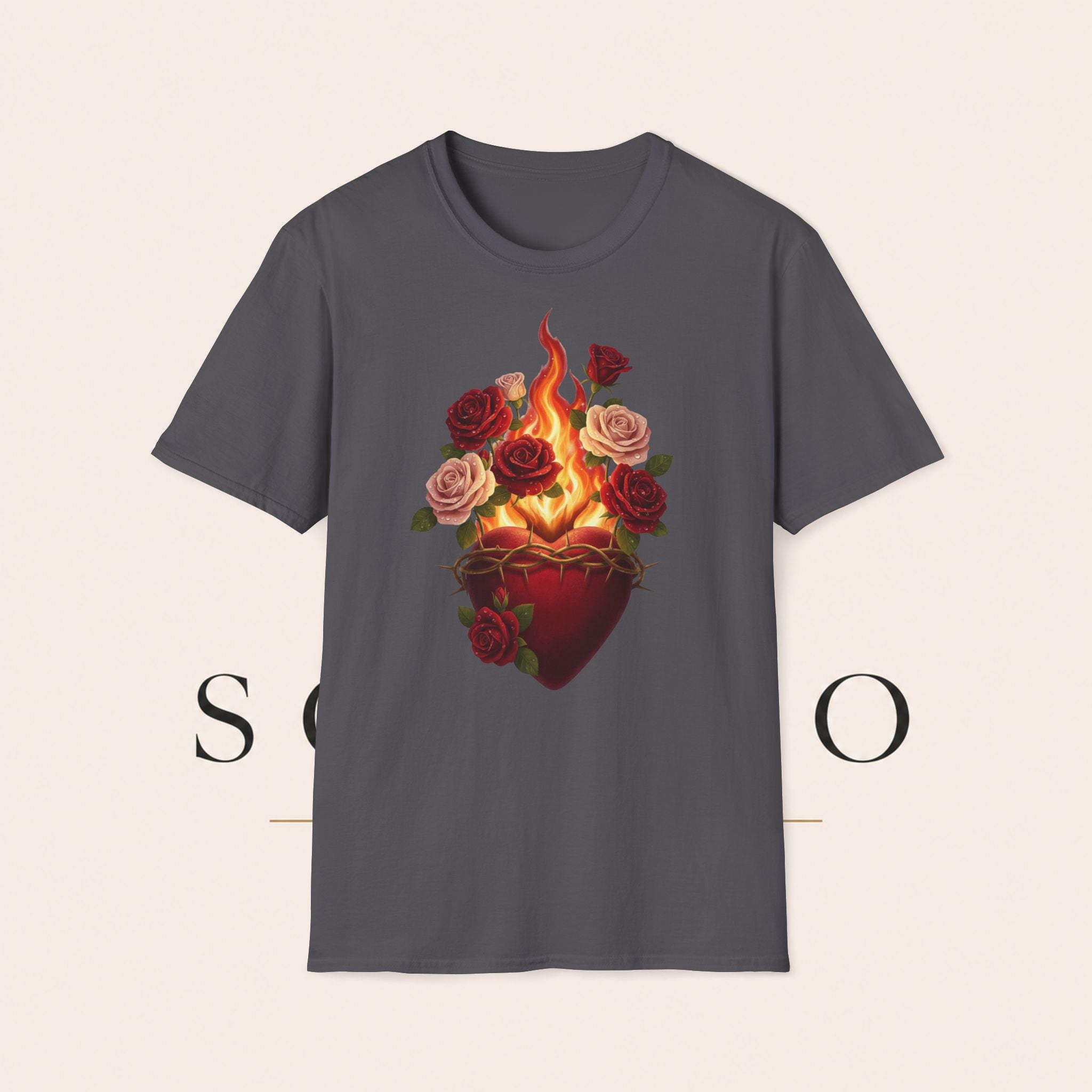 Flaming Heart & Roses T-Shirt
