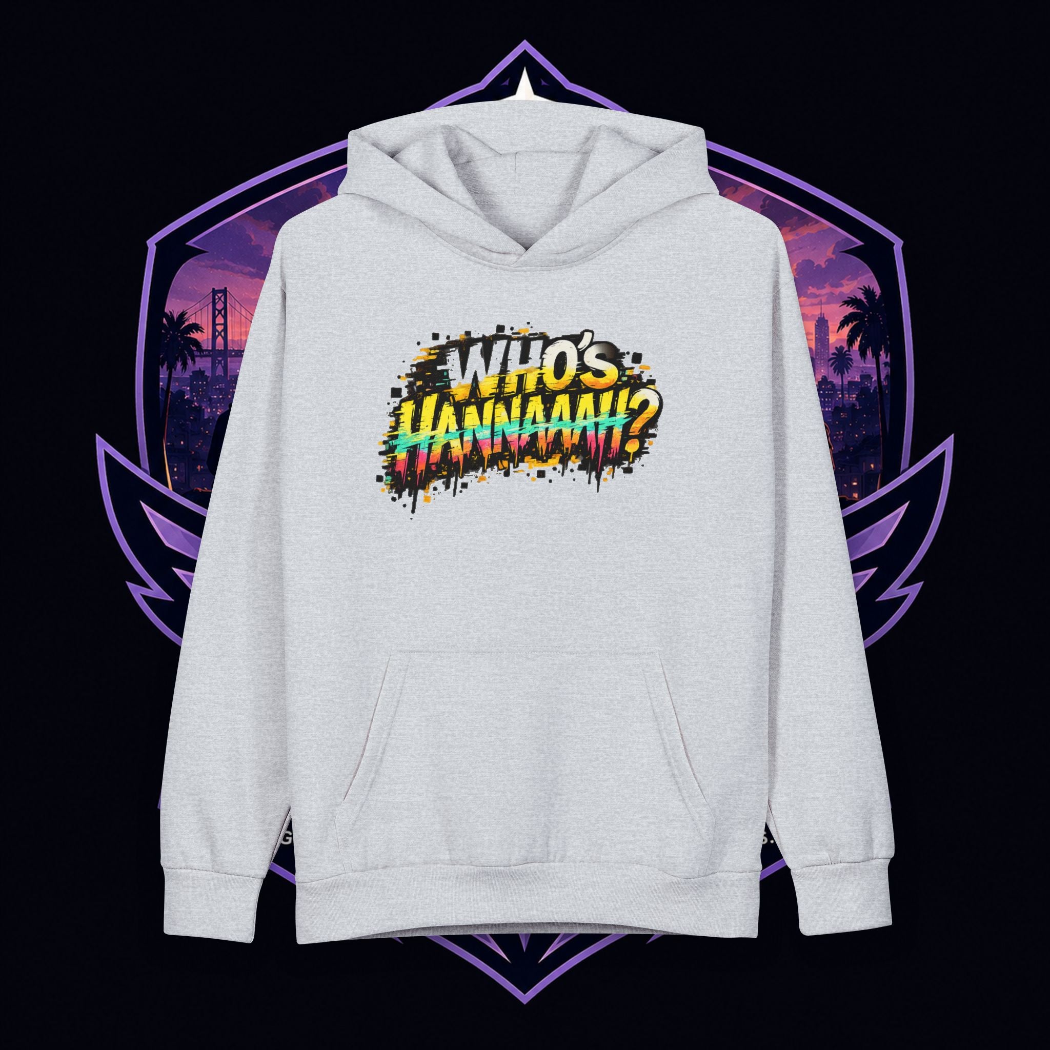PG CHRIZZY "Who's Hannaaah?" Graphic Hoodie — Retro Vaporwave Streetwear Pullover
