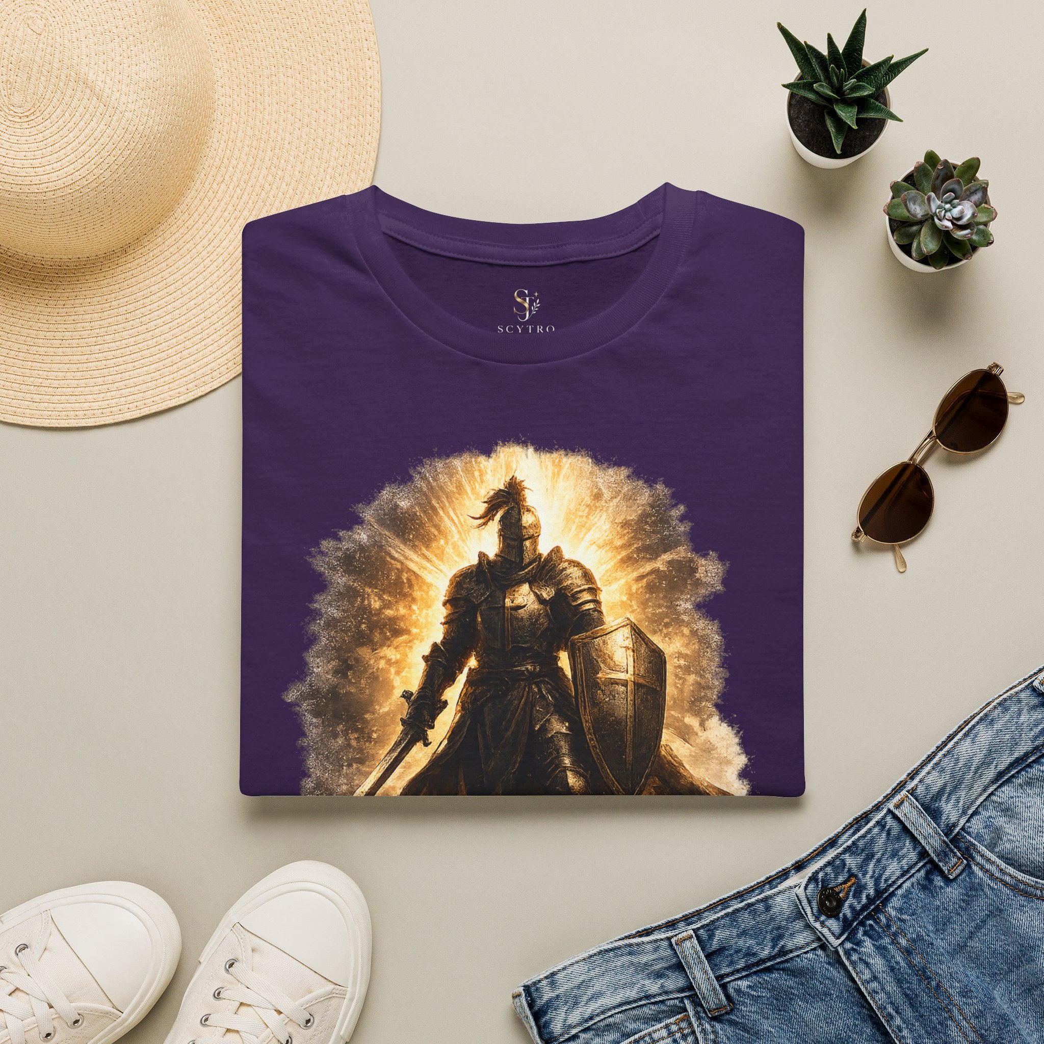 Knight Graphic T-Shirt — 'Fully Equipped' Medieval Armor Gamer Tee