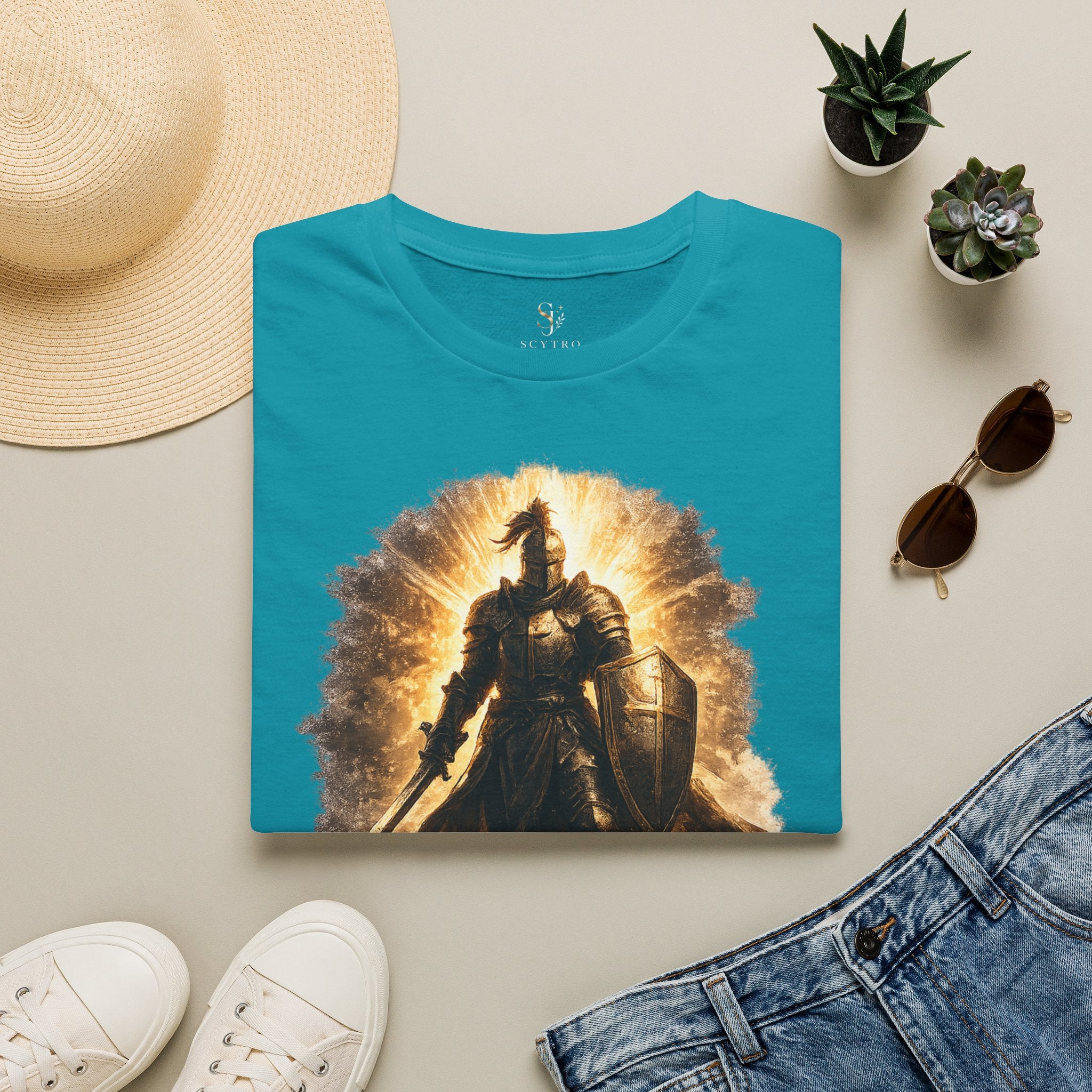 Knight Graphic T-Shirt — 'Fully Equipped' Medieval Armor Gamer Tee