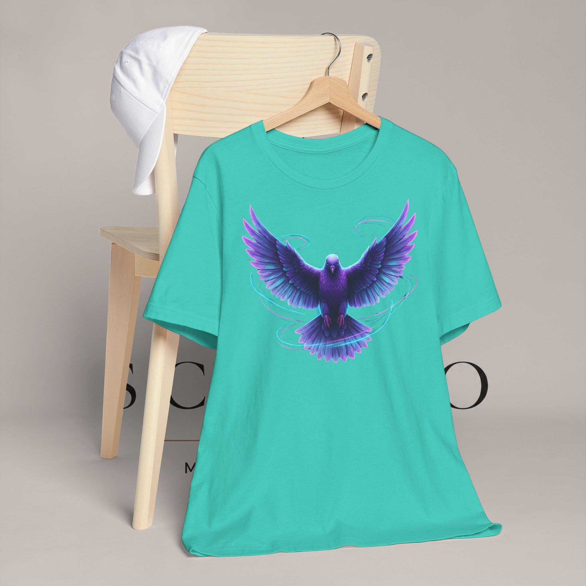 Mystic Raven Tee — Purple Glowing Dove Graphic T-Shirt