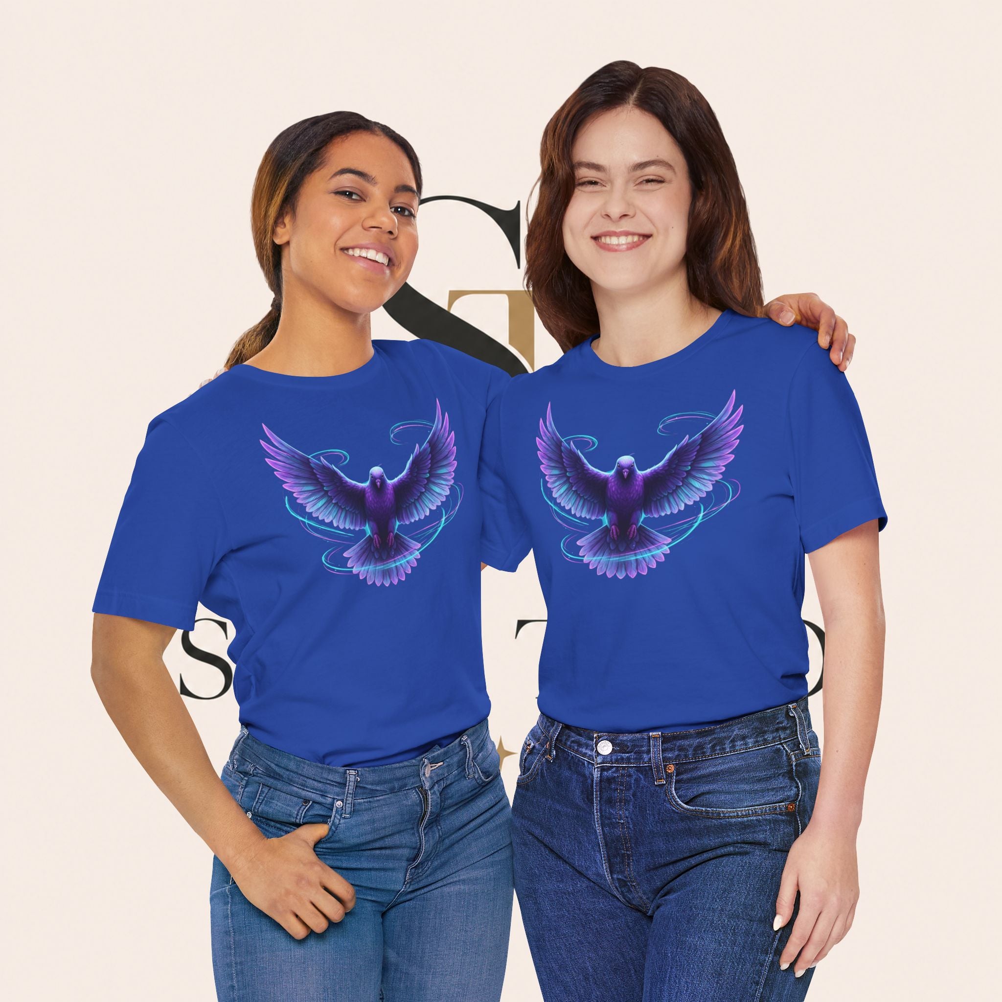 Mystic Raven Tee — Purple Glowing Dove Graphic T-Shirt