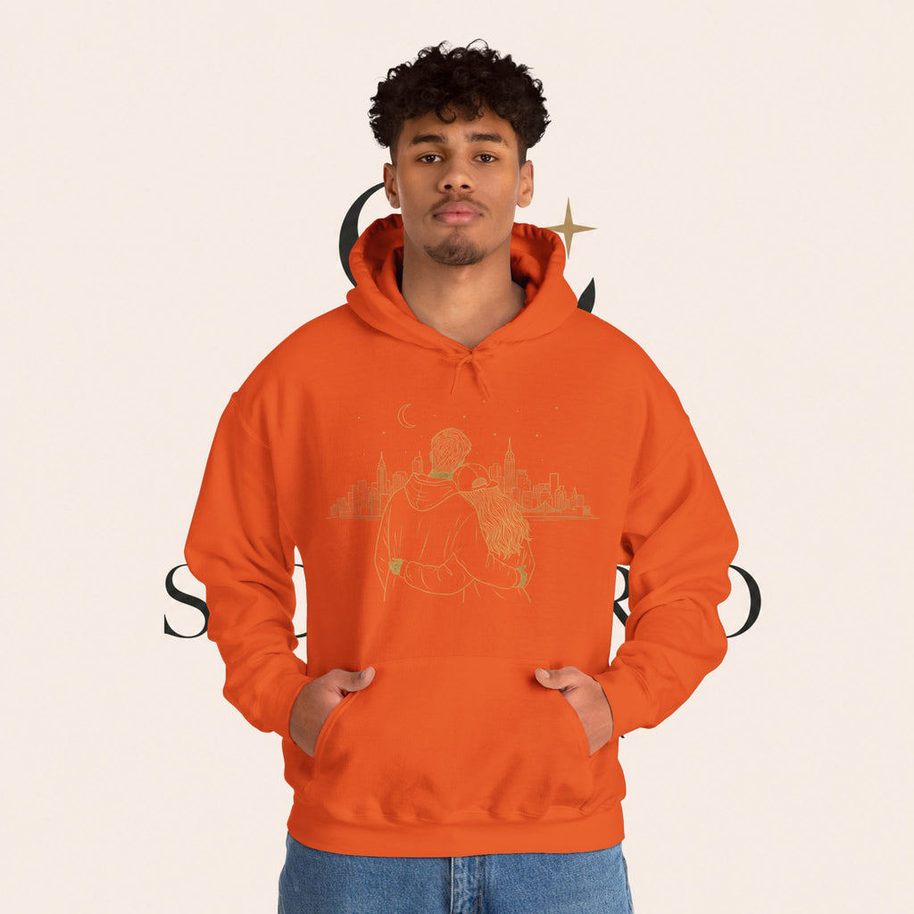 Couple Silhouette Hoodie – Romantic Cityscape 'Together' Pullover