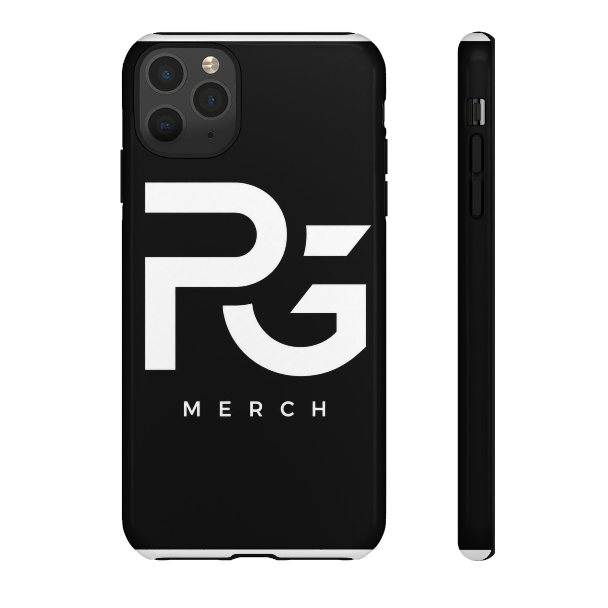 PG CUSTOMIZED RG Merch Tough Phone Case – Black Protective Phone Cover with Bold Logo