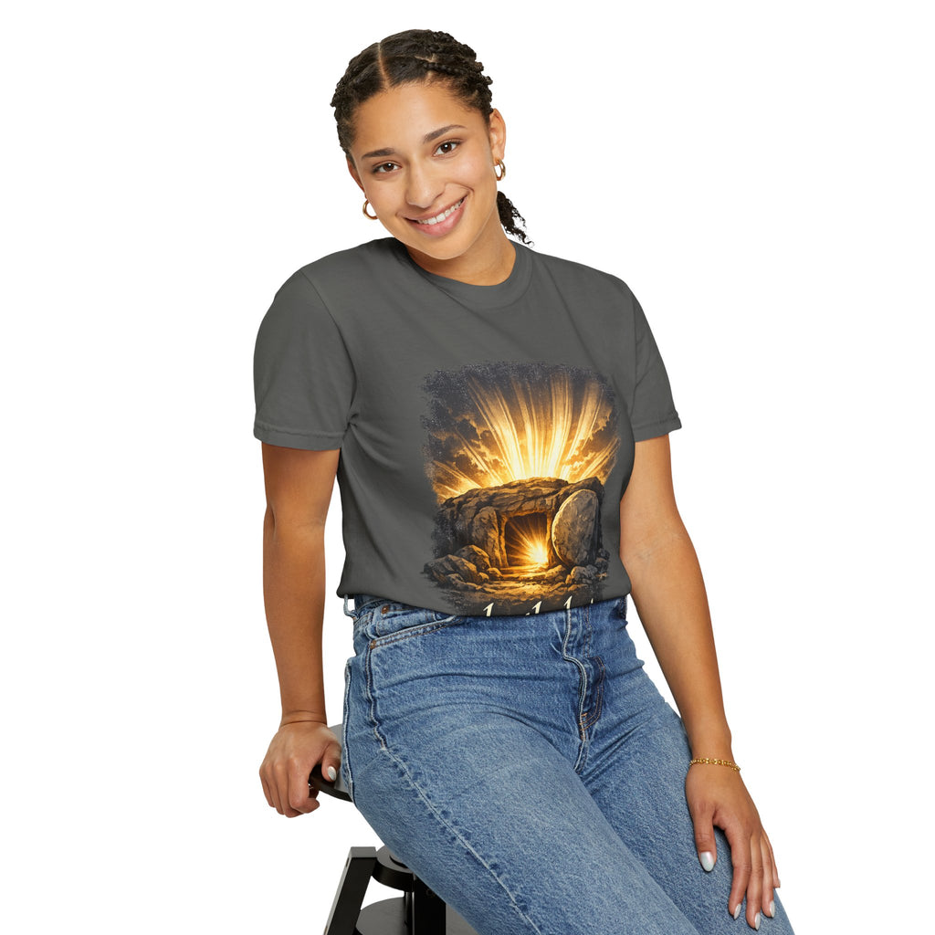 T-Shirt — Sunrise Tomb Graphic ‘death, lost.’ Memorial Tee
