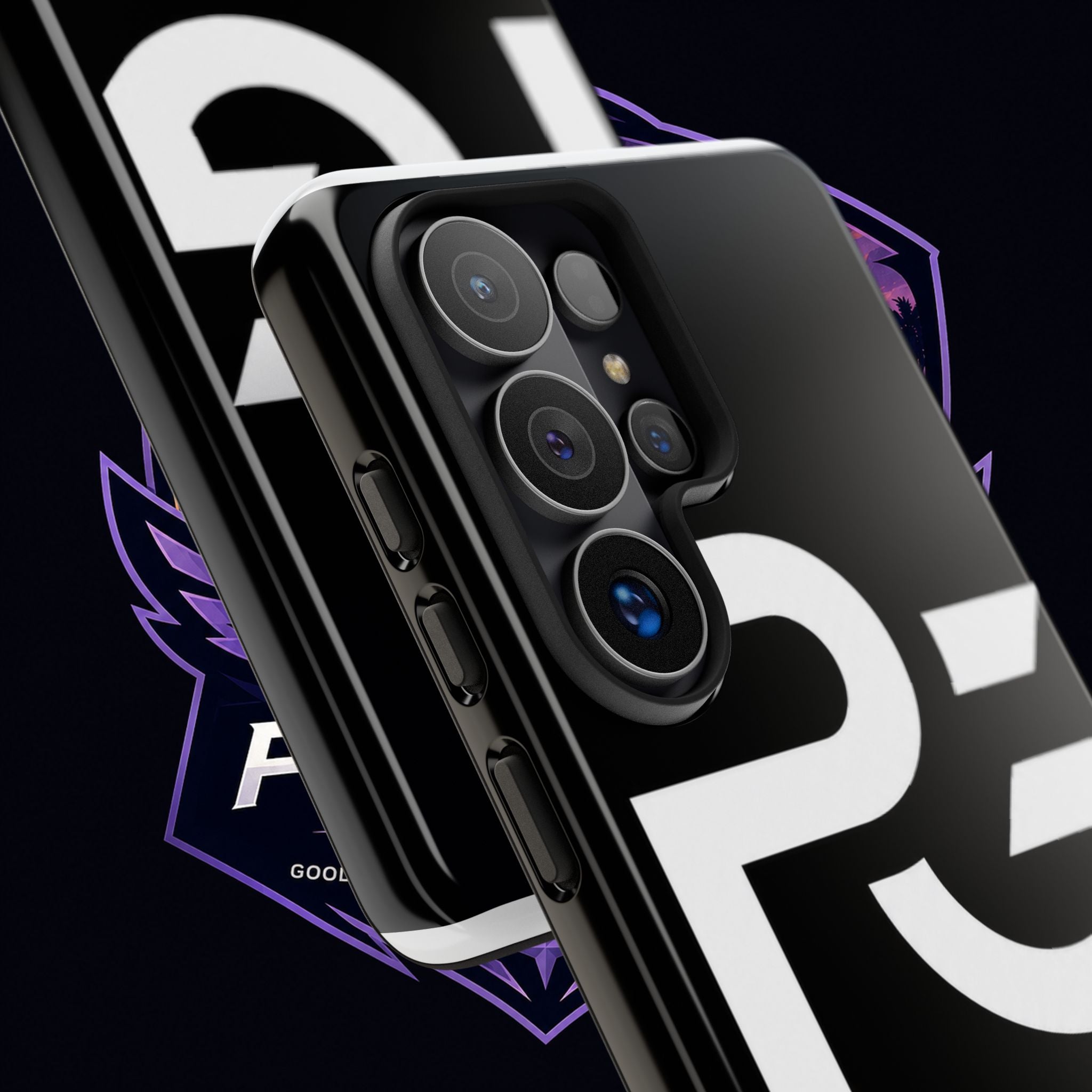 PG CUSTOMIZED RG Merch Tough Phone Case – Black Protective Phone Cover with Bold Logo