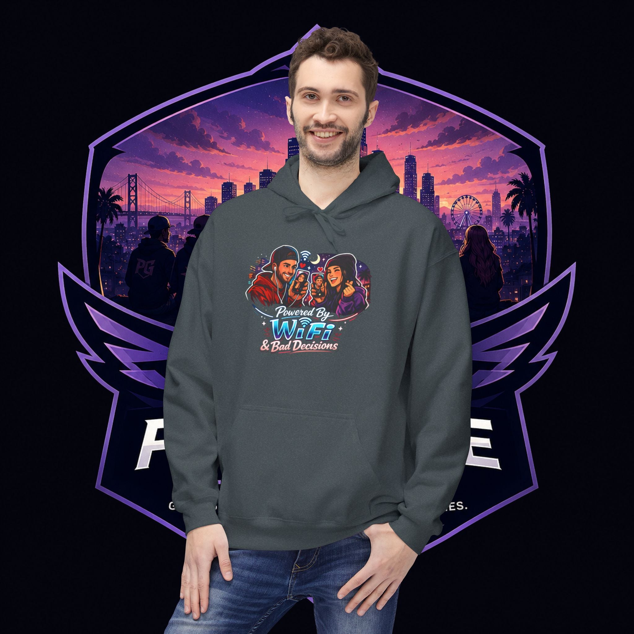 LDR inspired Retro '80s Vibes Hoodie — Neon Miami Movie Couple Design