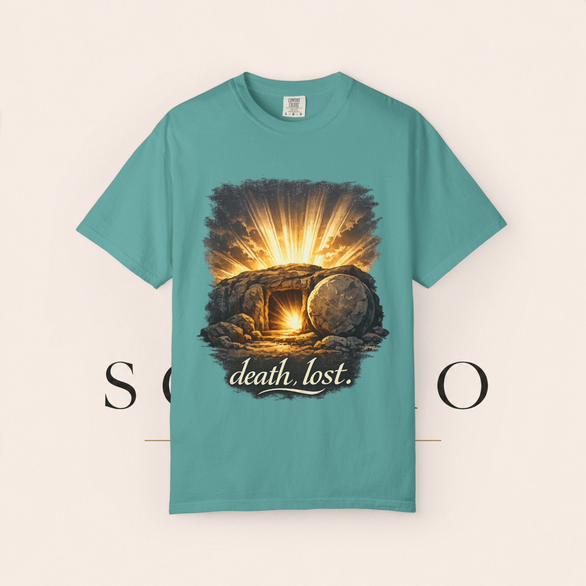 T-Shirt — Sunrise Tomb Graphic ‘death, lost.’ Memorial Tee