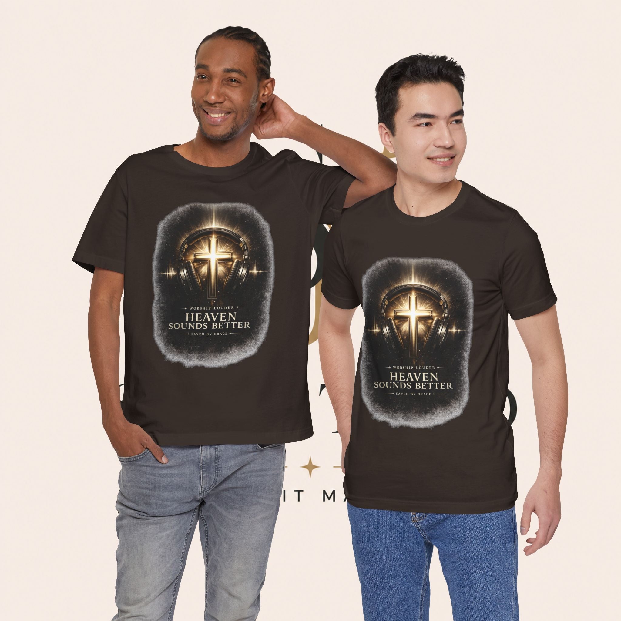 Youth Christian T‑Shirt - "Heaven Sounds Better" Cross Headphones Graphic Tee
