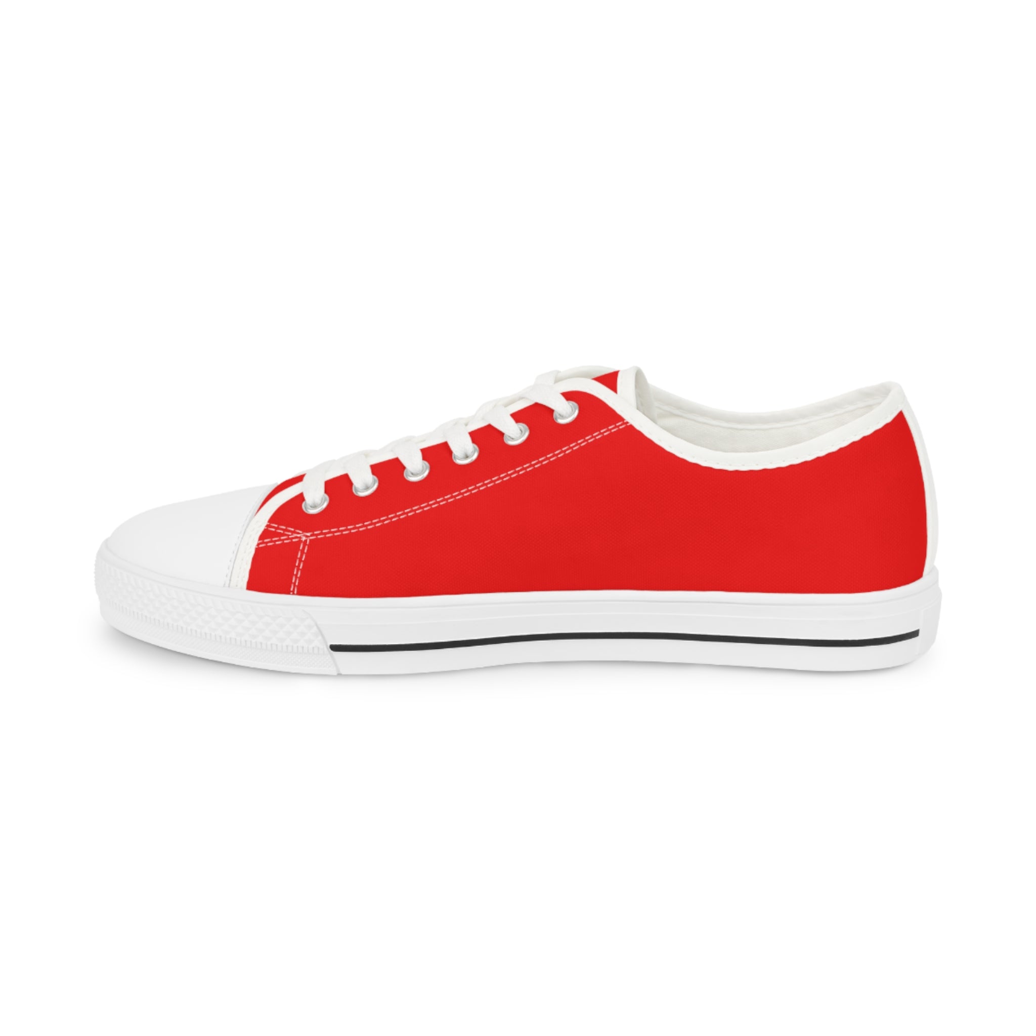 Red Canvas Low Top Sneakers — Men's Casual Skate Shoes