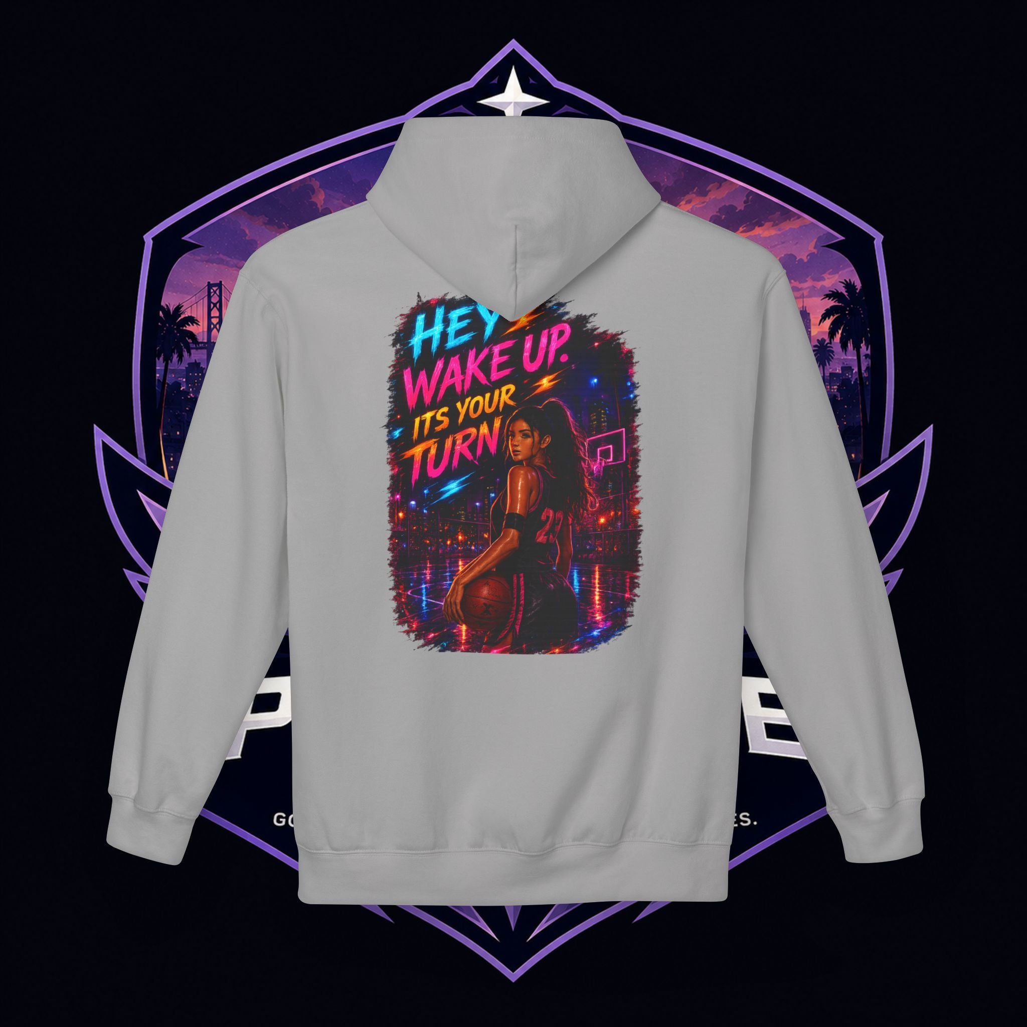 PG CZAR  "Hey Wake Up, It's Your Turn" Back Print PG 'Bruh Throw Now!' Graphic Hoodie