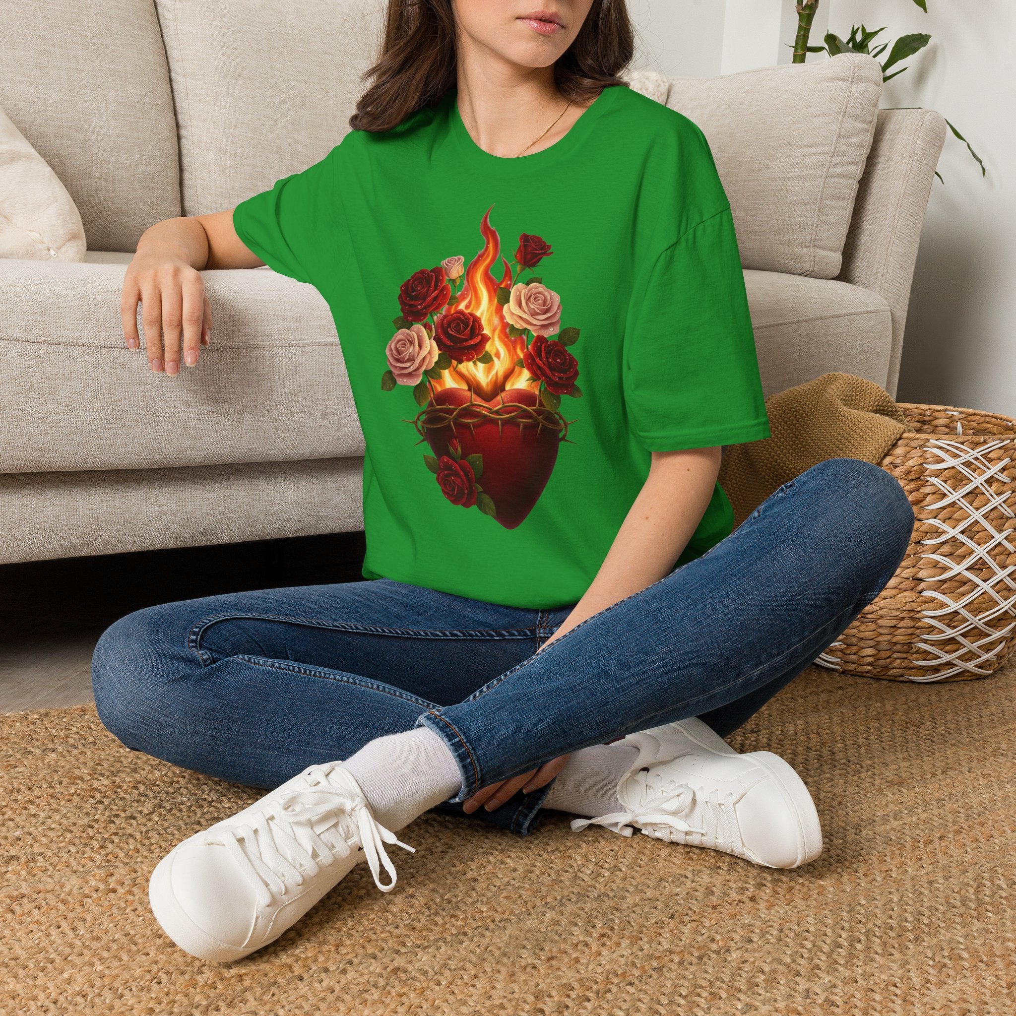 Flaming Heart & Roses T-Shirt