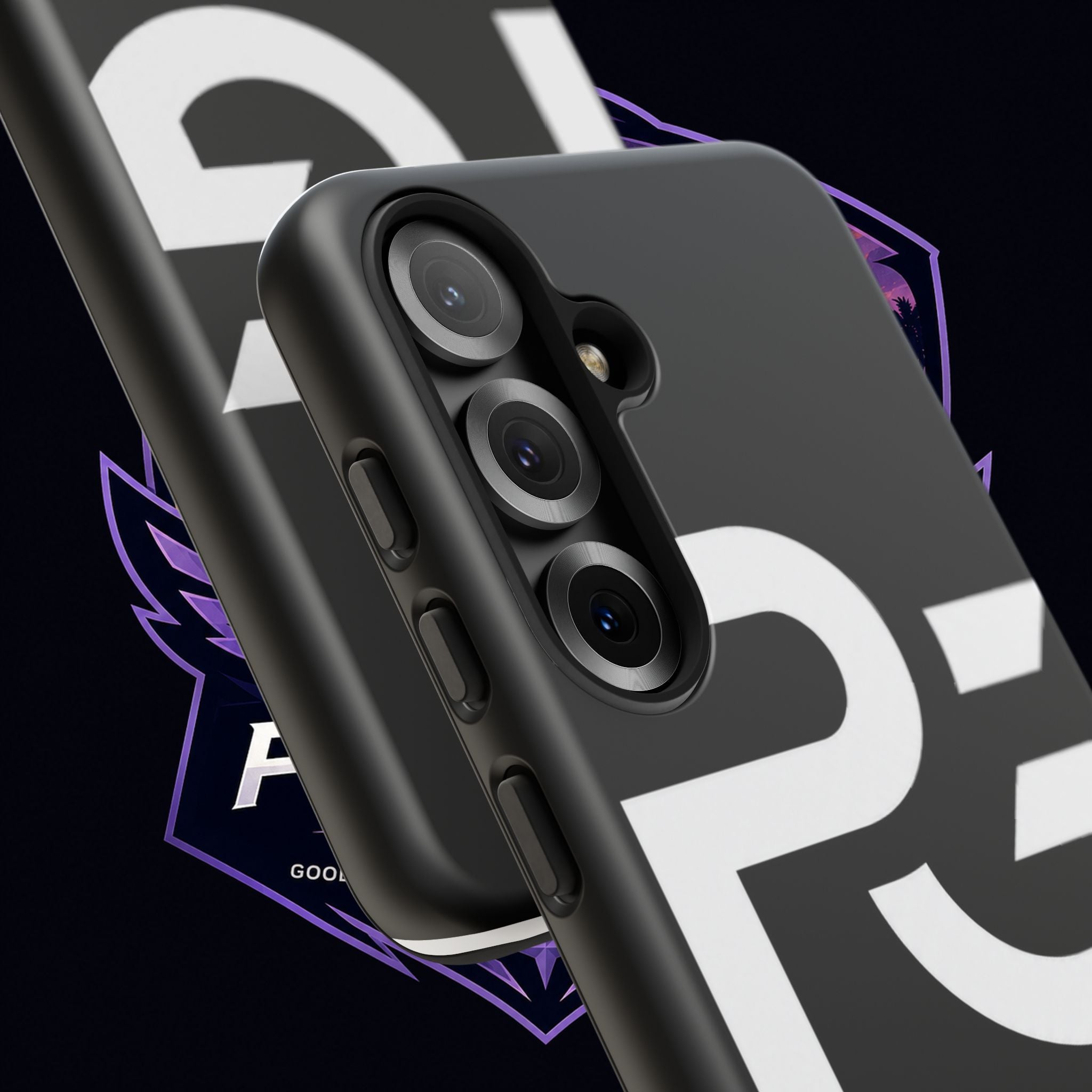 PG CUSTOMIZED RG Merch Tough Phone Case – Black Protective Phone Cover with Bold Logo