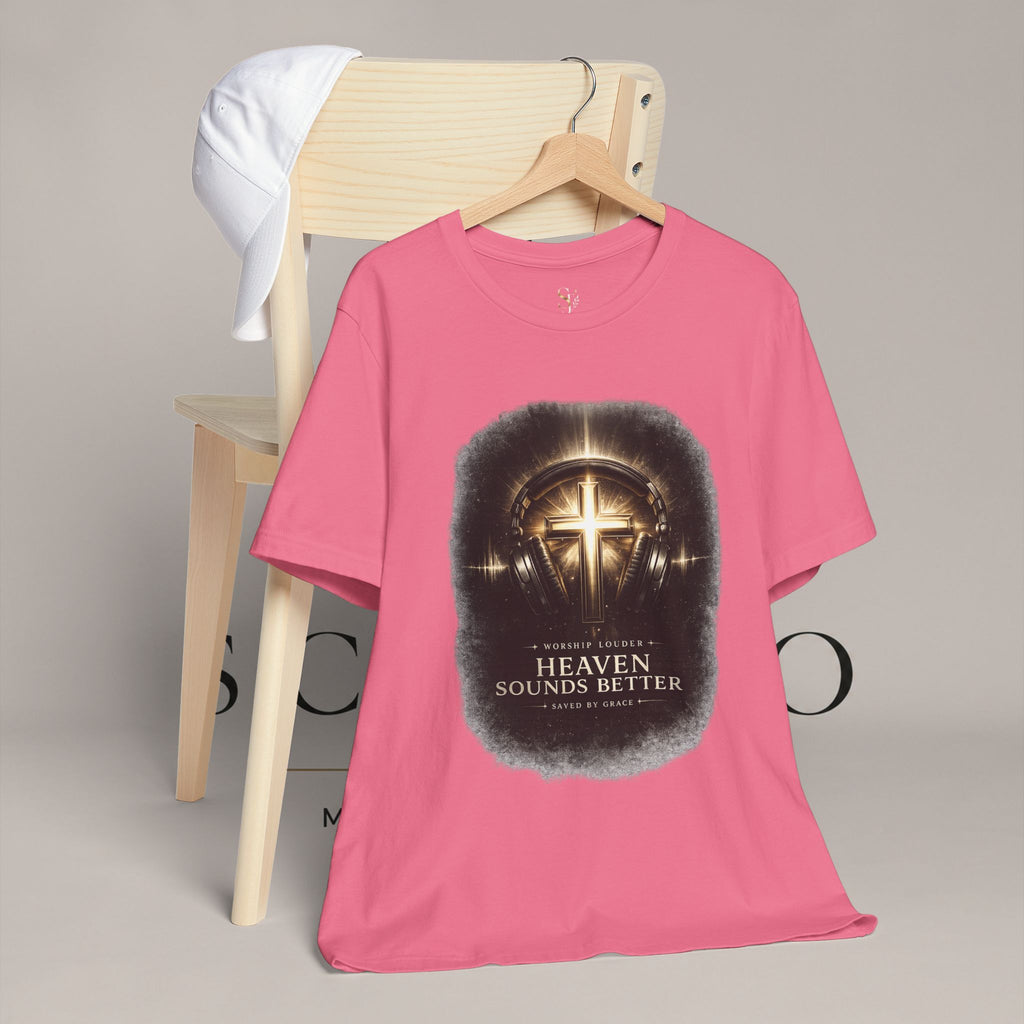 Youth Christian T‑Shirt - "Heaven Sounds Better" Cross Headphones Graphic Tee