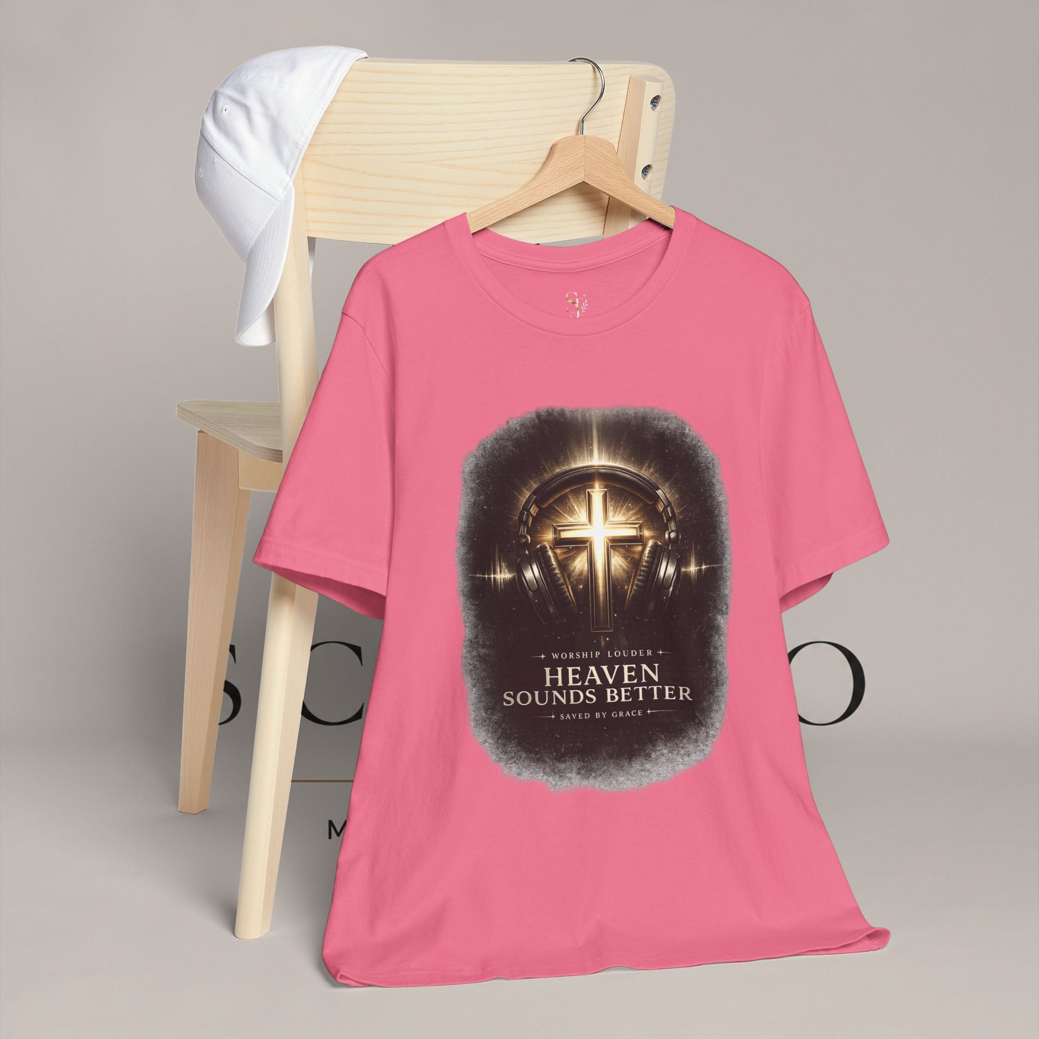 Youth Christian T‑Shirt - "Heaven Sounds Better" Cross Headphones Graphic Tee