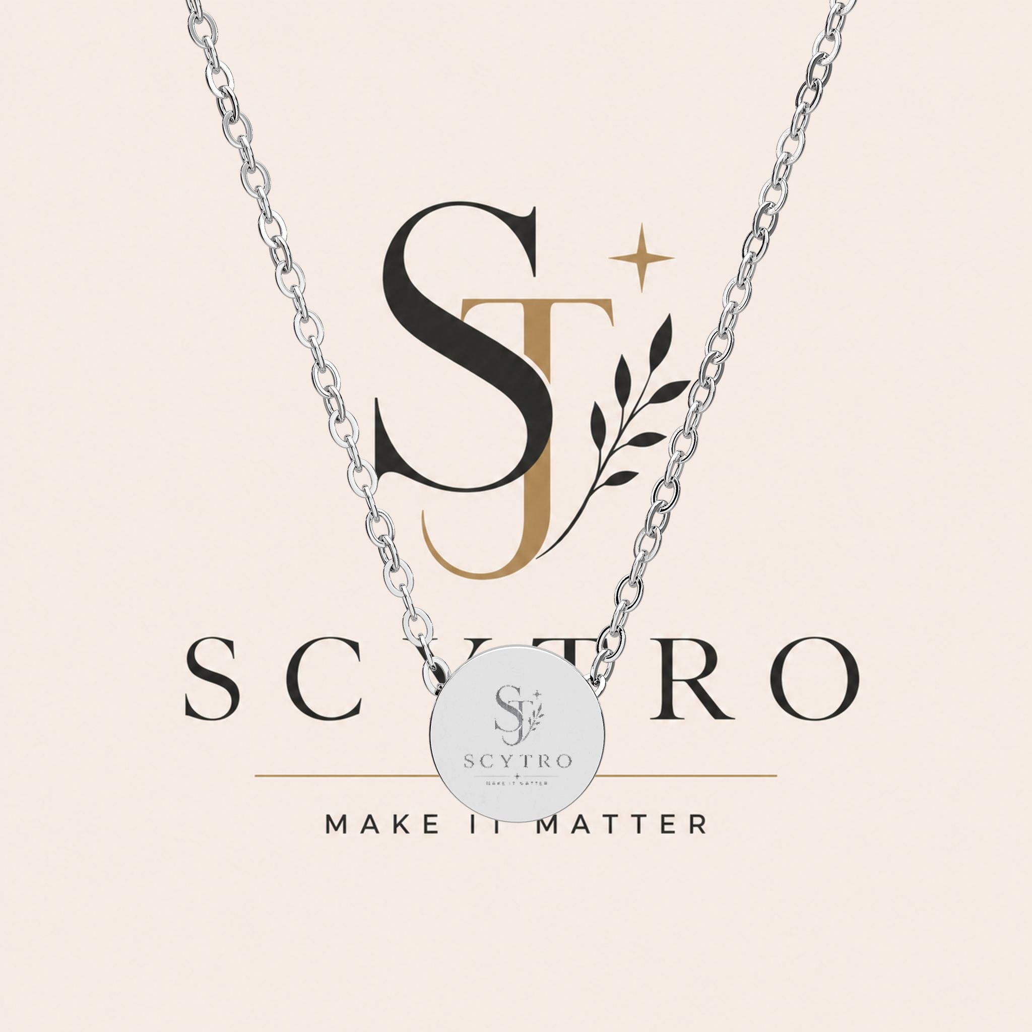 Engraved Mini Circle Necklace — Personalized Initial Pendant (Silver or Rose Gold)