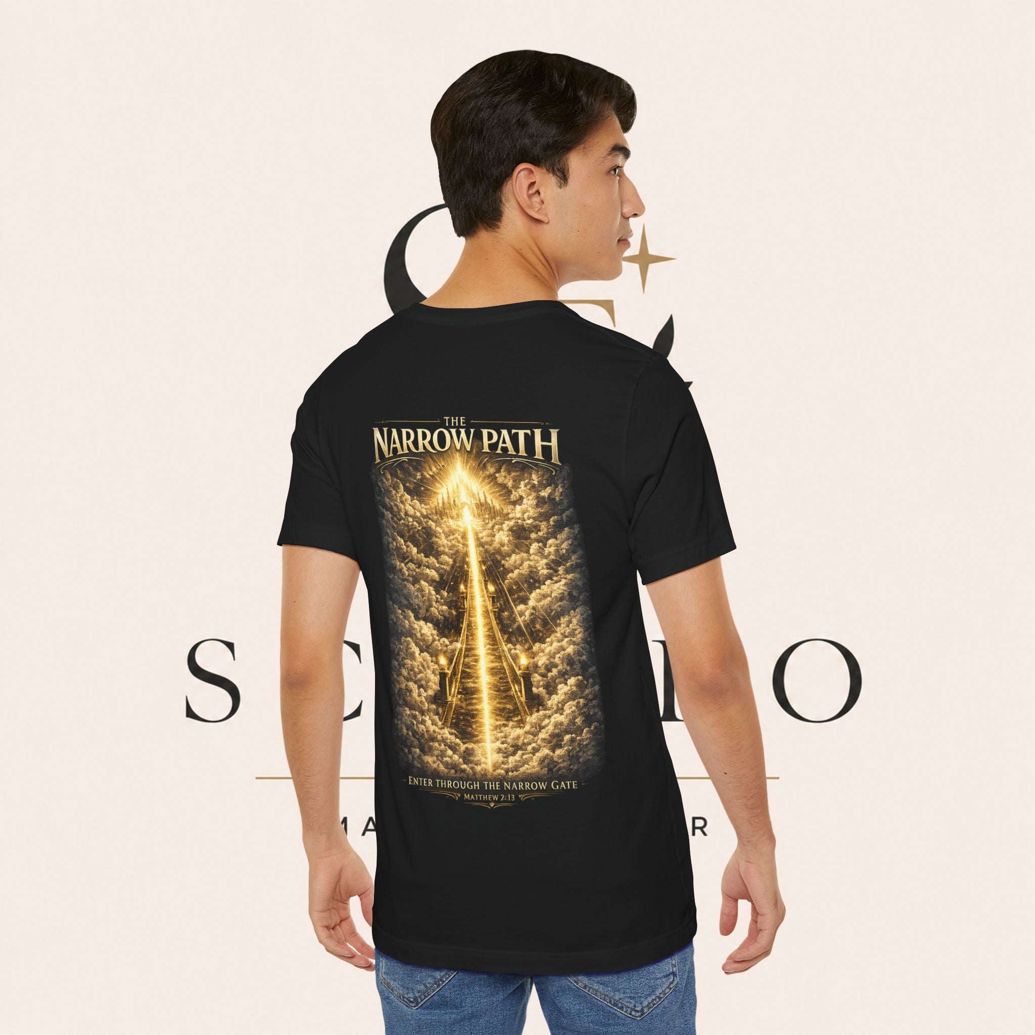 T-Shirt — 'The Narrow Path' Golden Light Graphic Tee