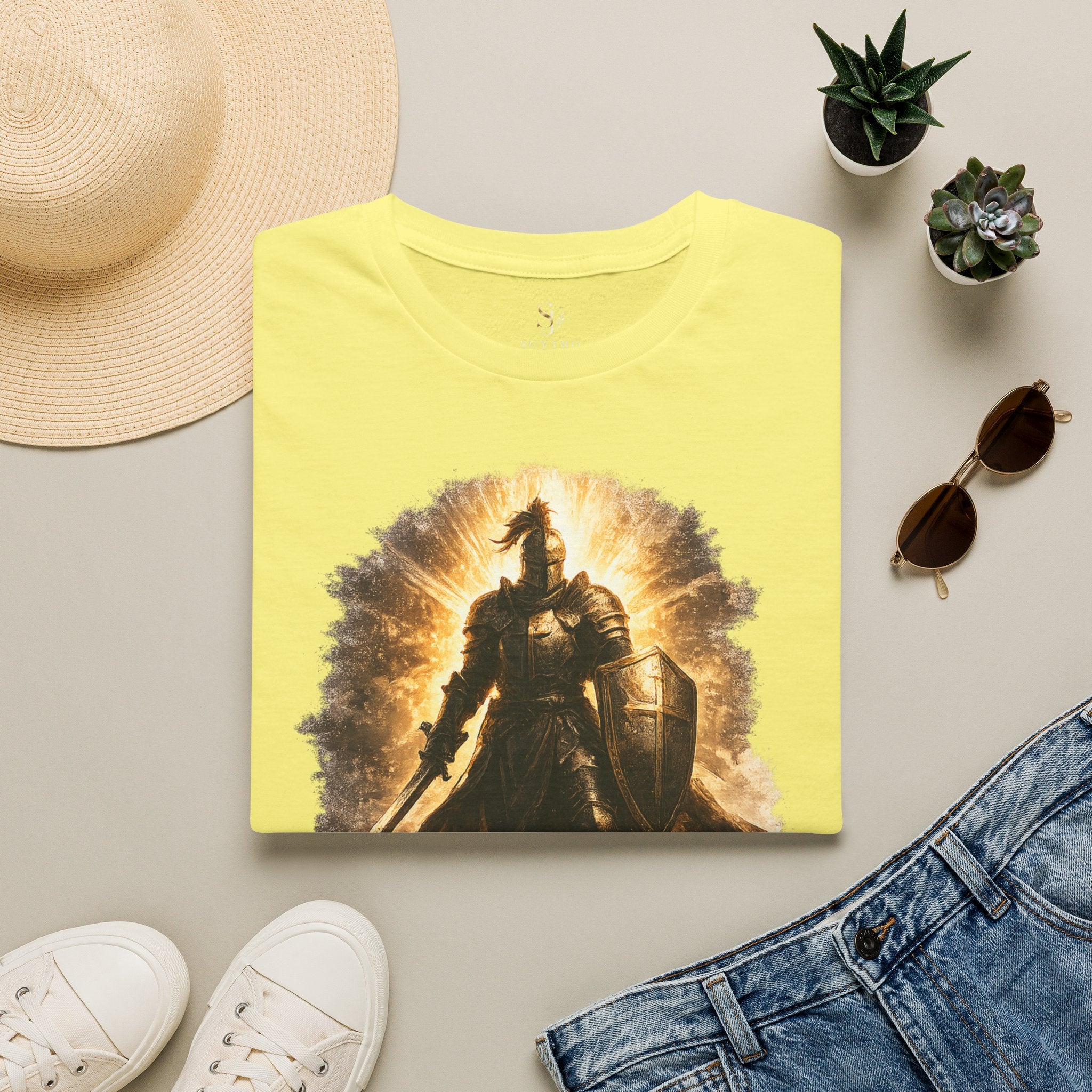Knight Graphic T-Shirt — 'Fully Equipped' Medieval Armor Gamer Tee
