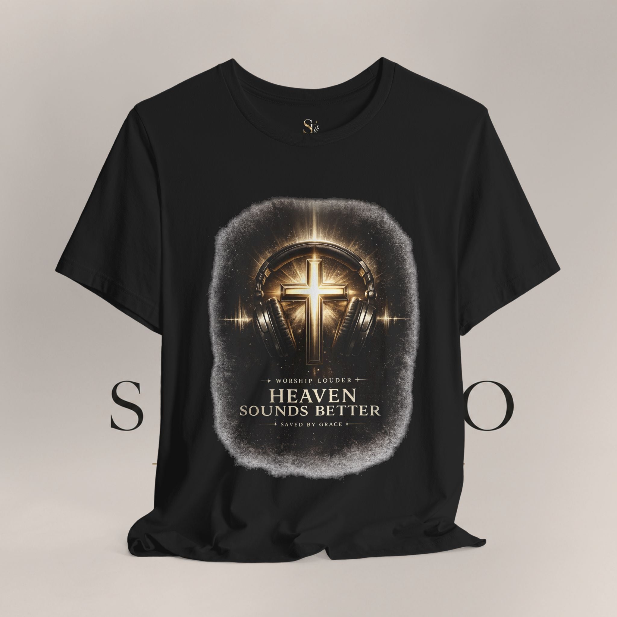 Youth Christian T‑Shirt - "Heaven Sounds Better" Cross Headphones Graphic Tee