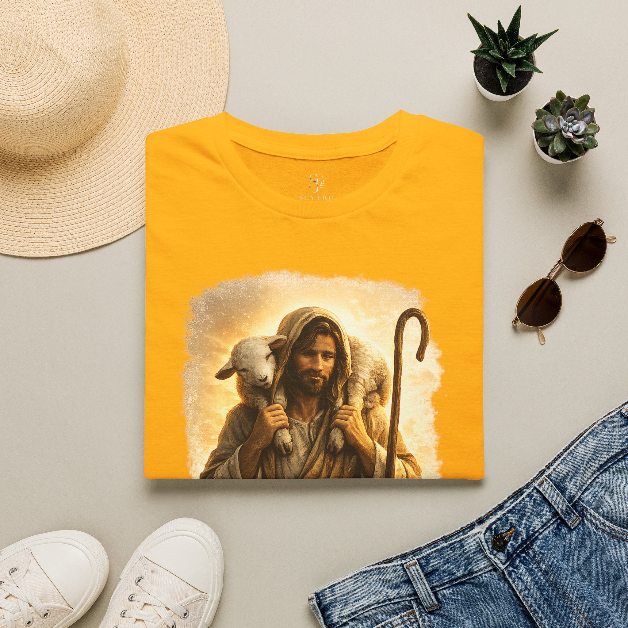 Jesus the Good Shepherd T-Shirt — 'Found.' Christian Faith Tee